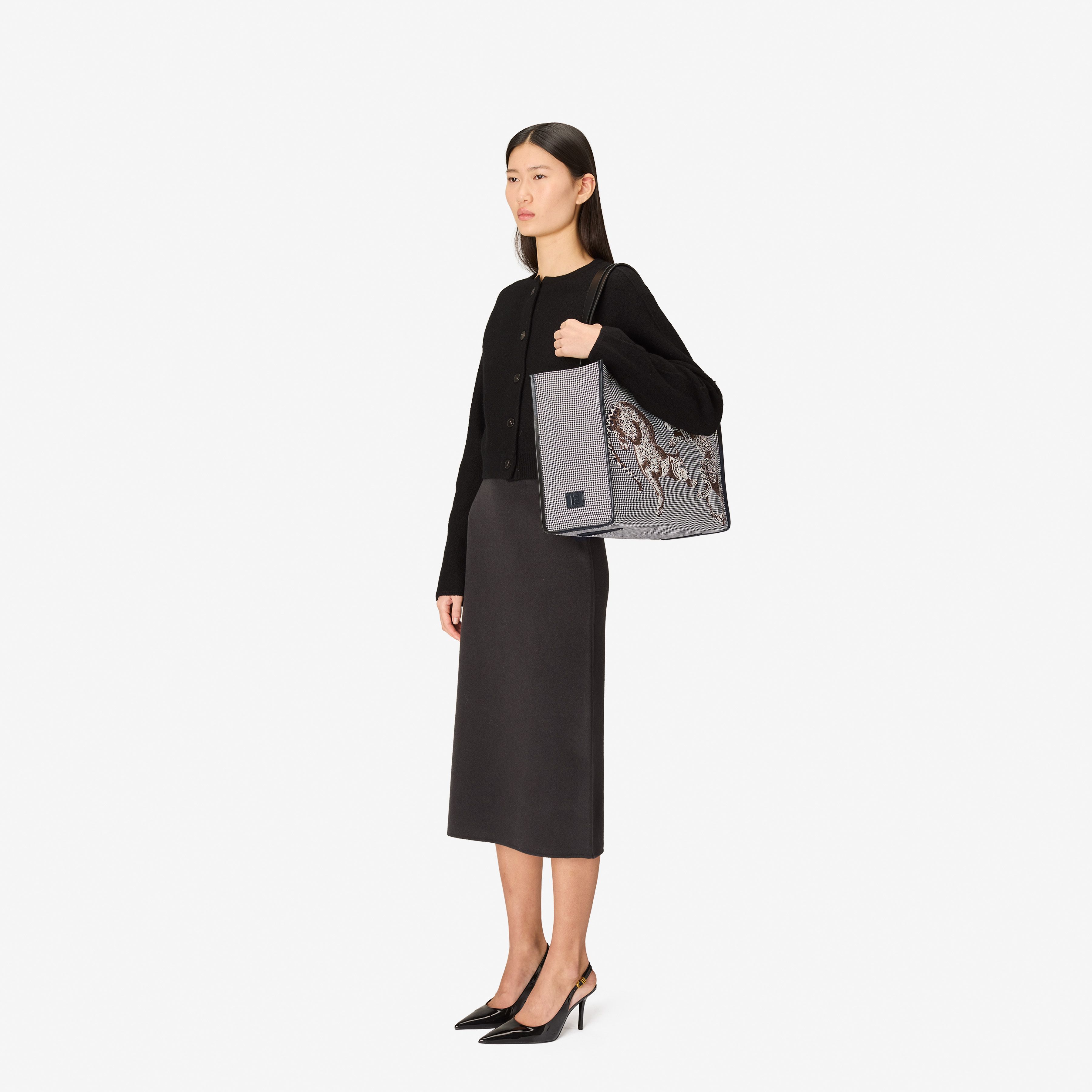 Shopping Bag - Jorgen Houndstooth - Black