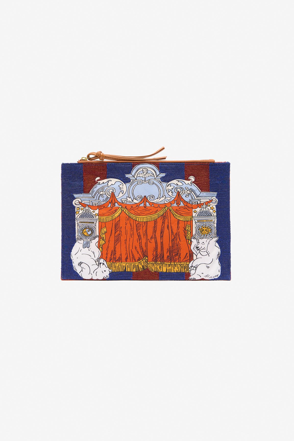 Embroidered Pouch - Le Comedien - Red
