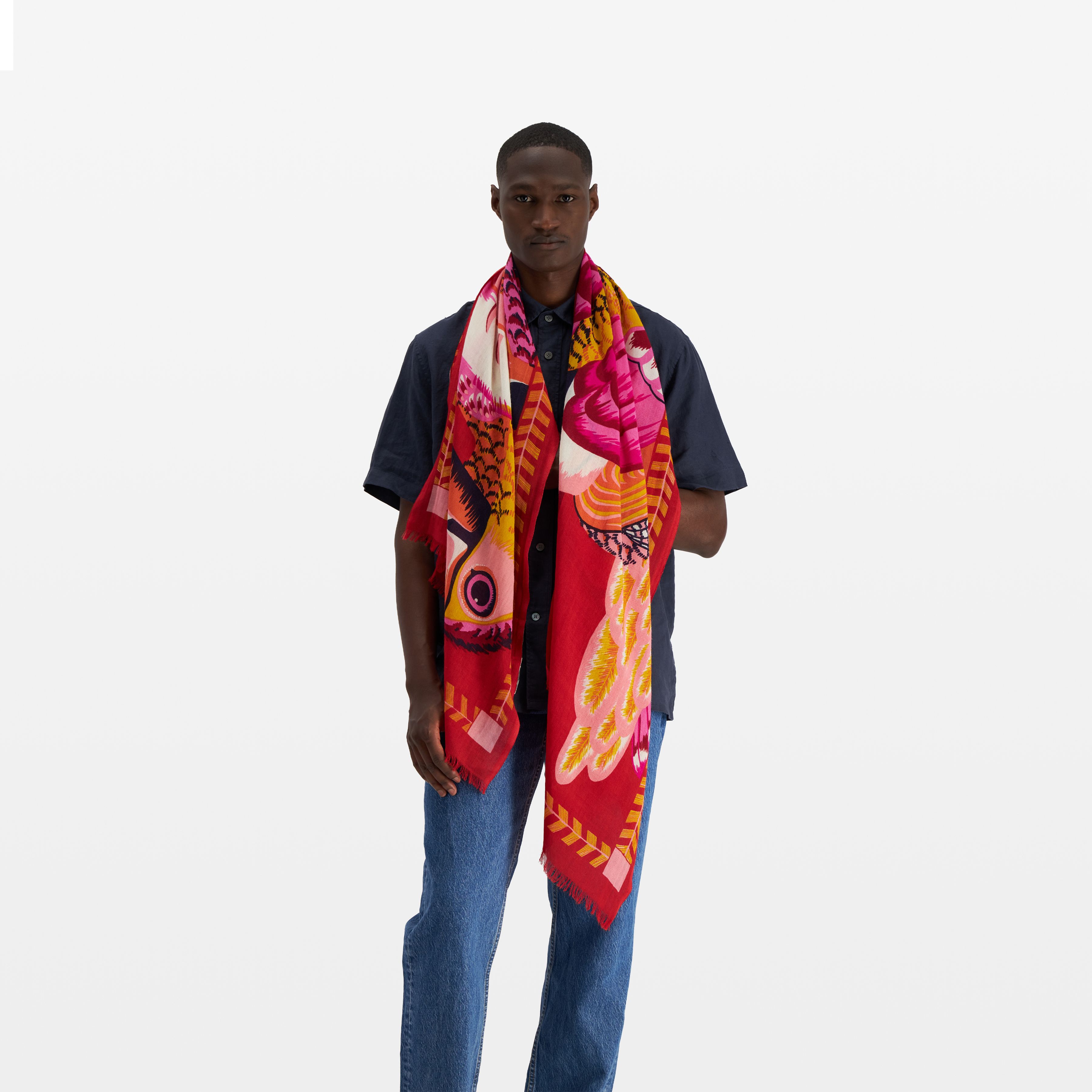 Scarf 70 - Toucan - Red