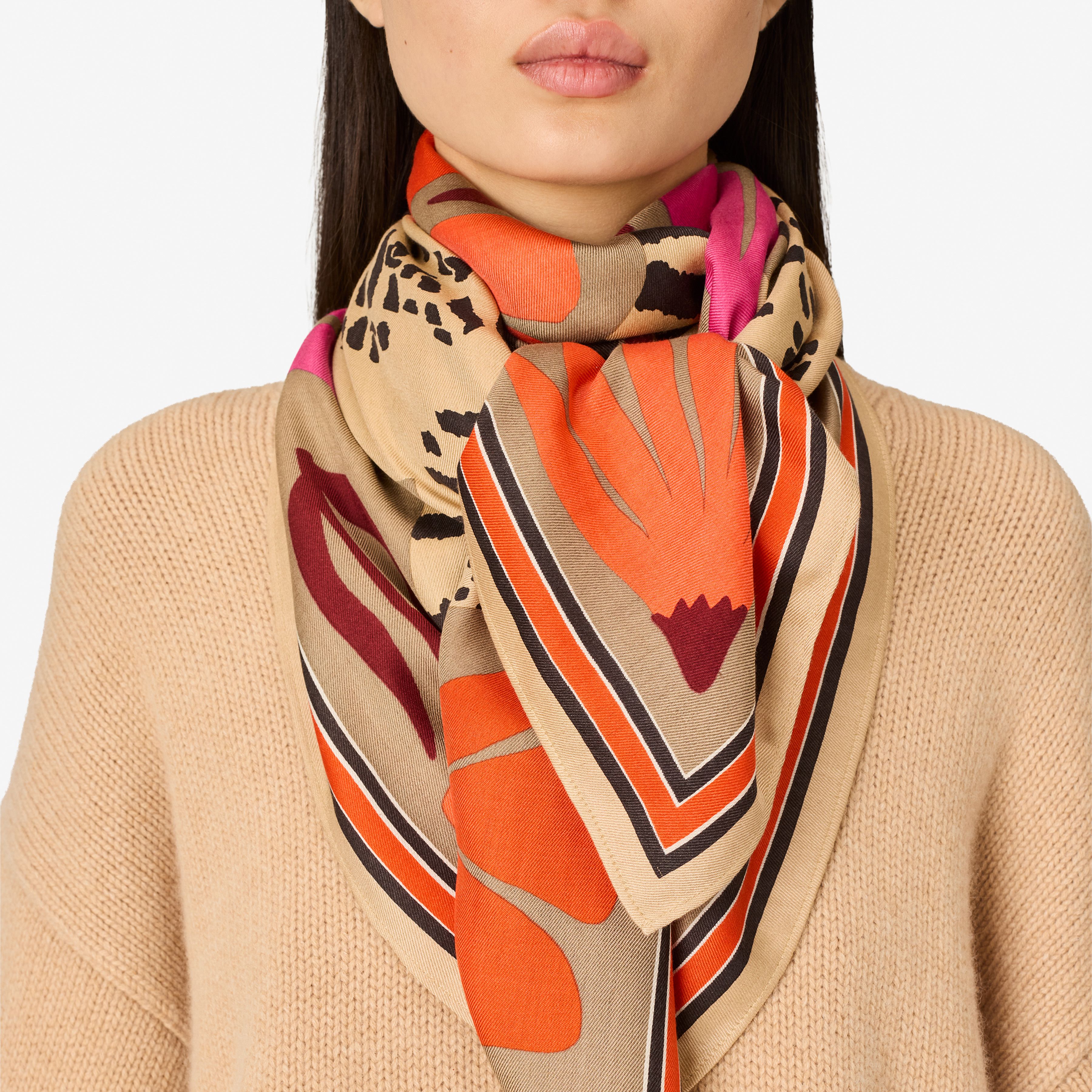 Quadratisches Tuch 100 - Panteo - Beige