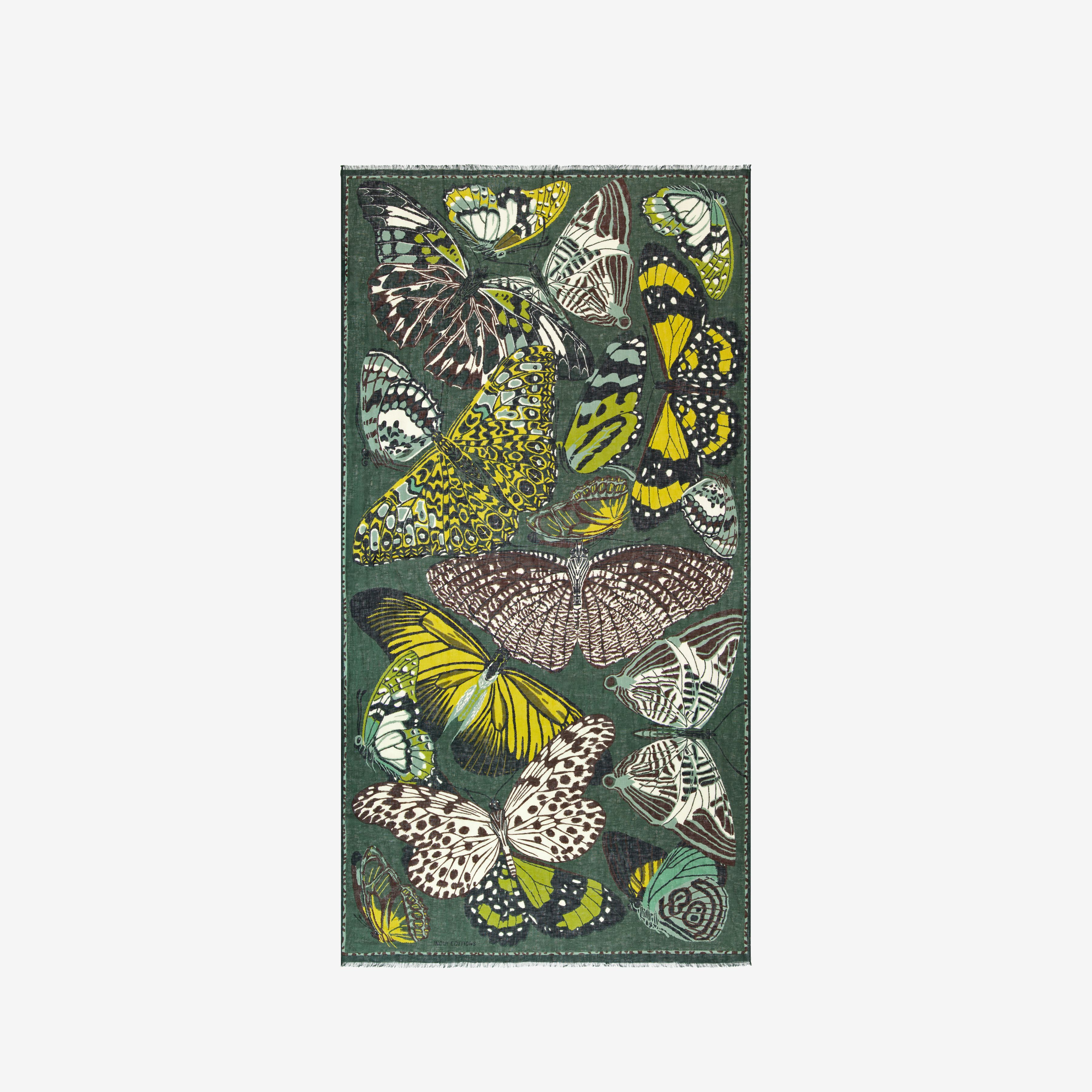 Schal 100 - Papillons - Khaki