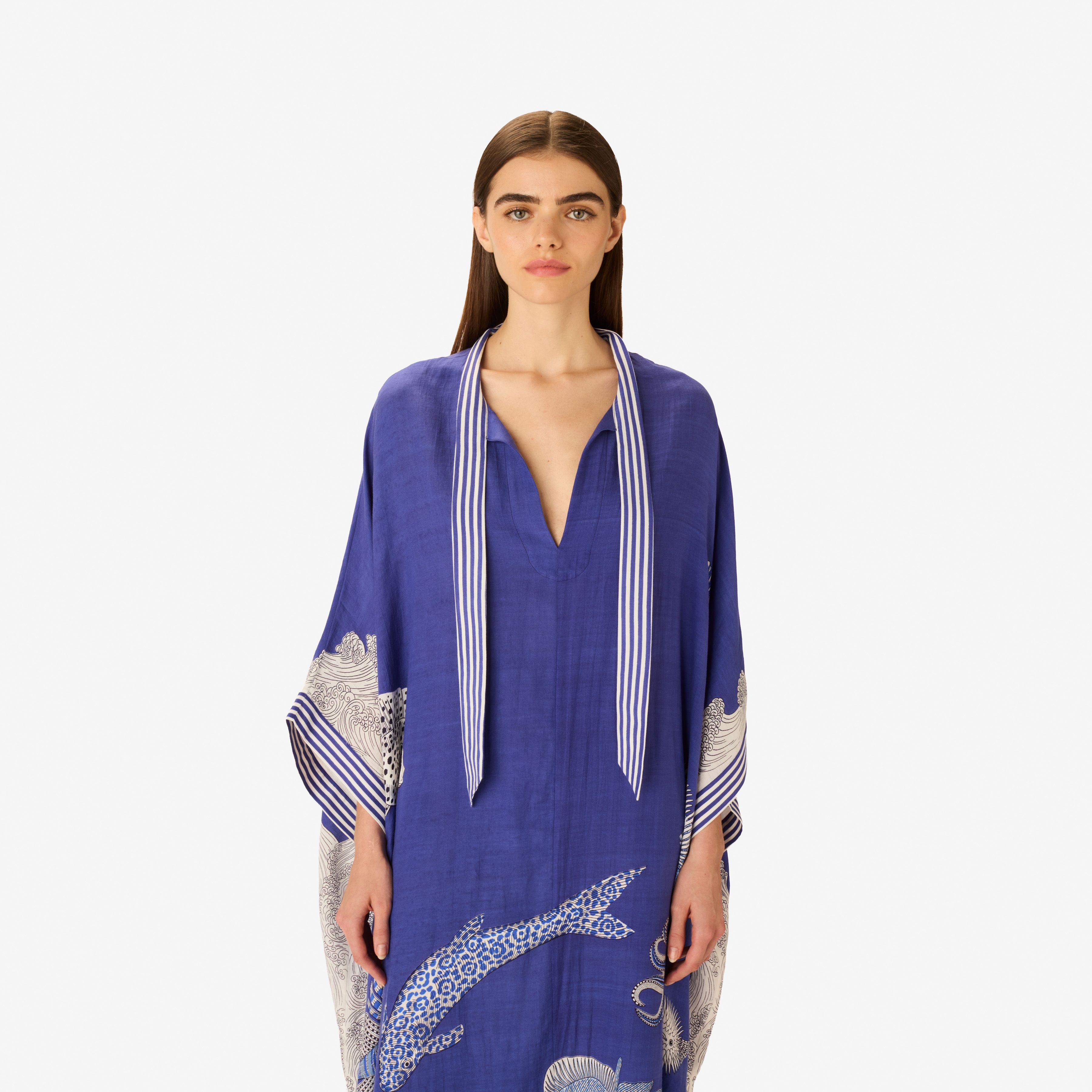 Kaftan Lungo - Poseidon - Blu Scuro