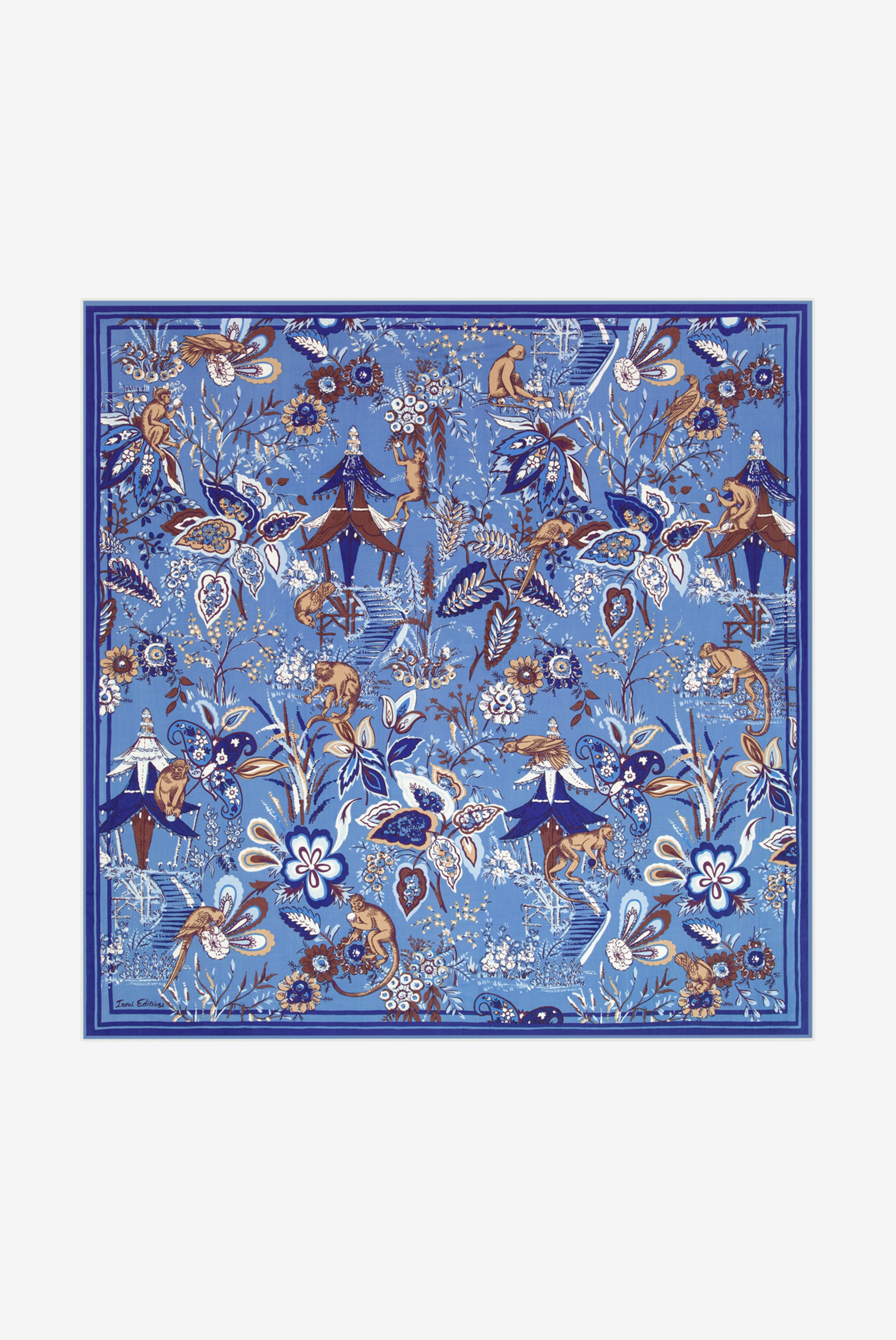 Carré 130 - Pagode - Bleu