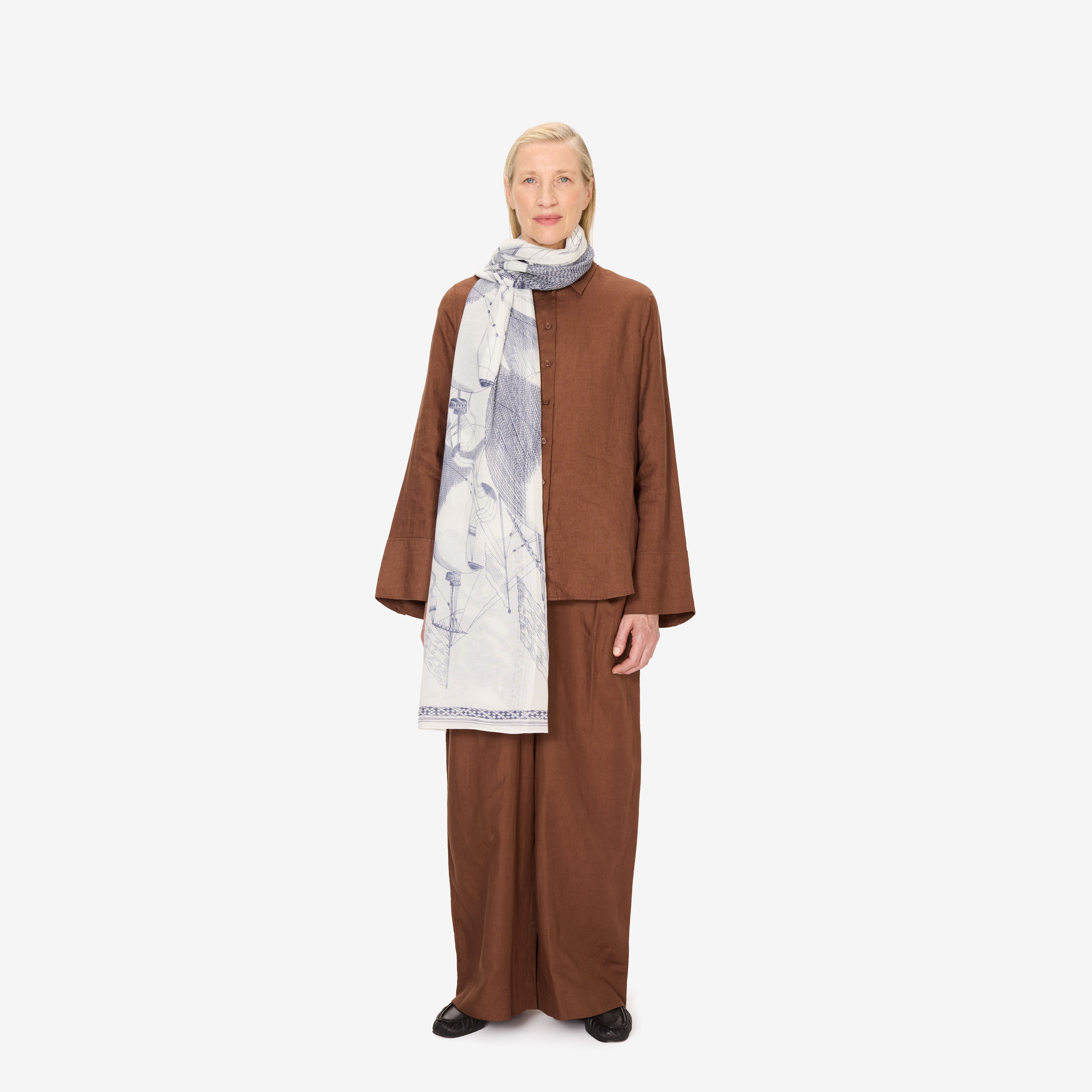 Scarf 100 - Des Rives Et Des Reves - White