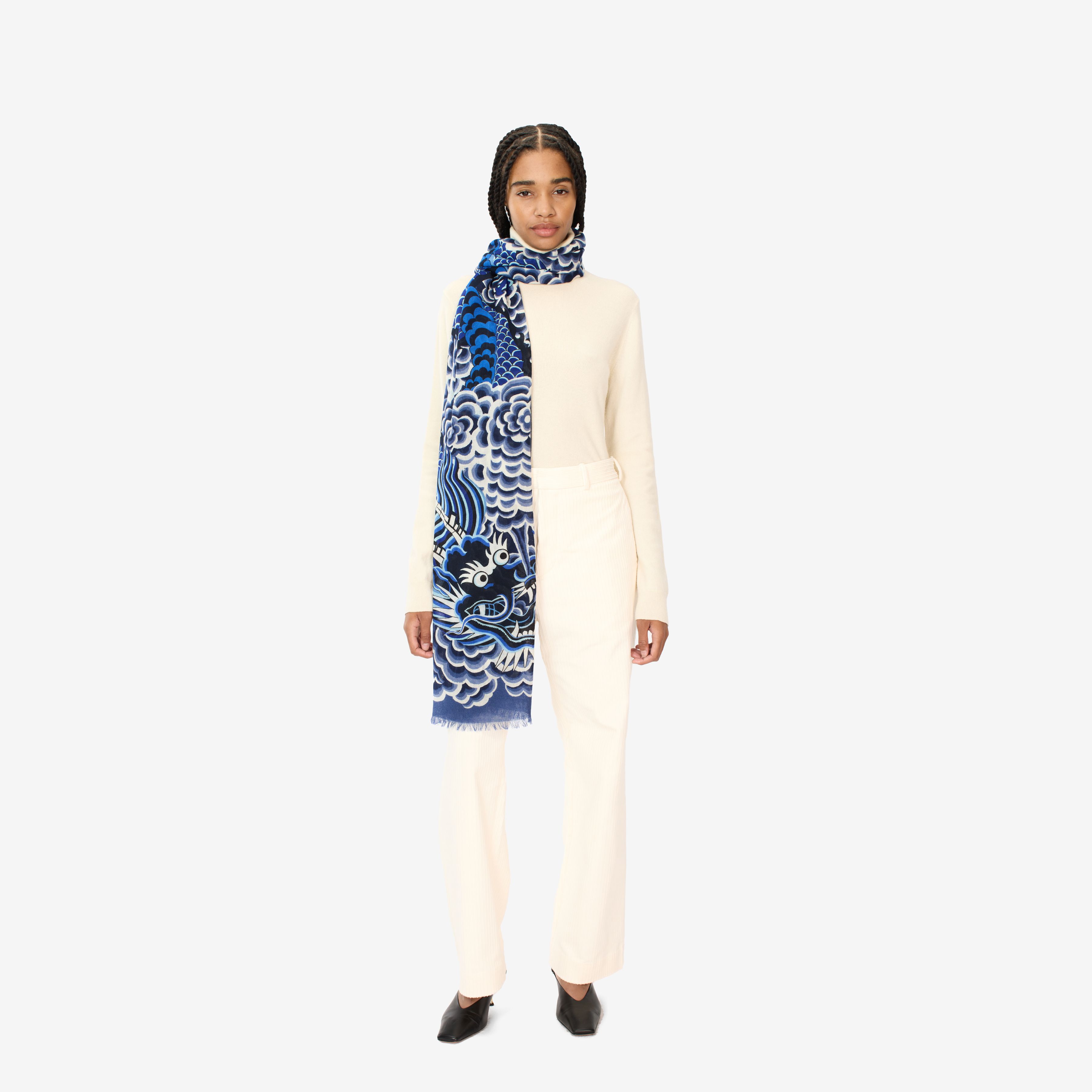 Scarf 70 - Dragon - Blue