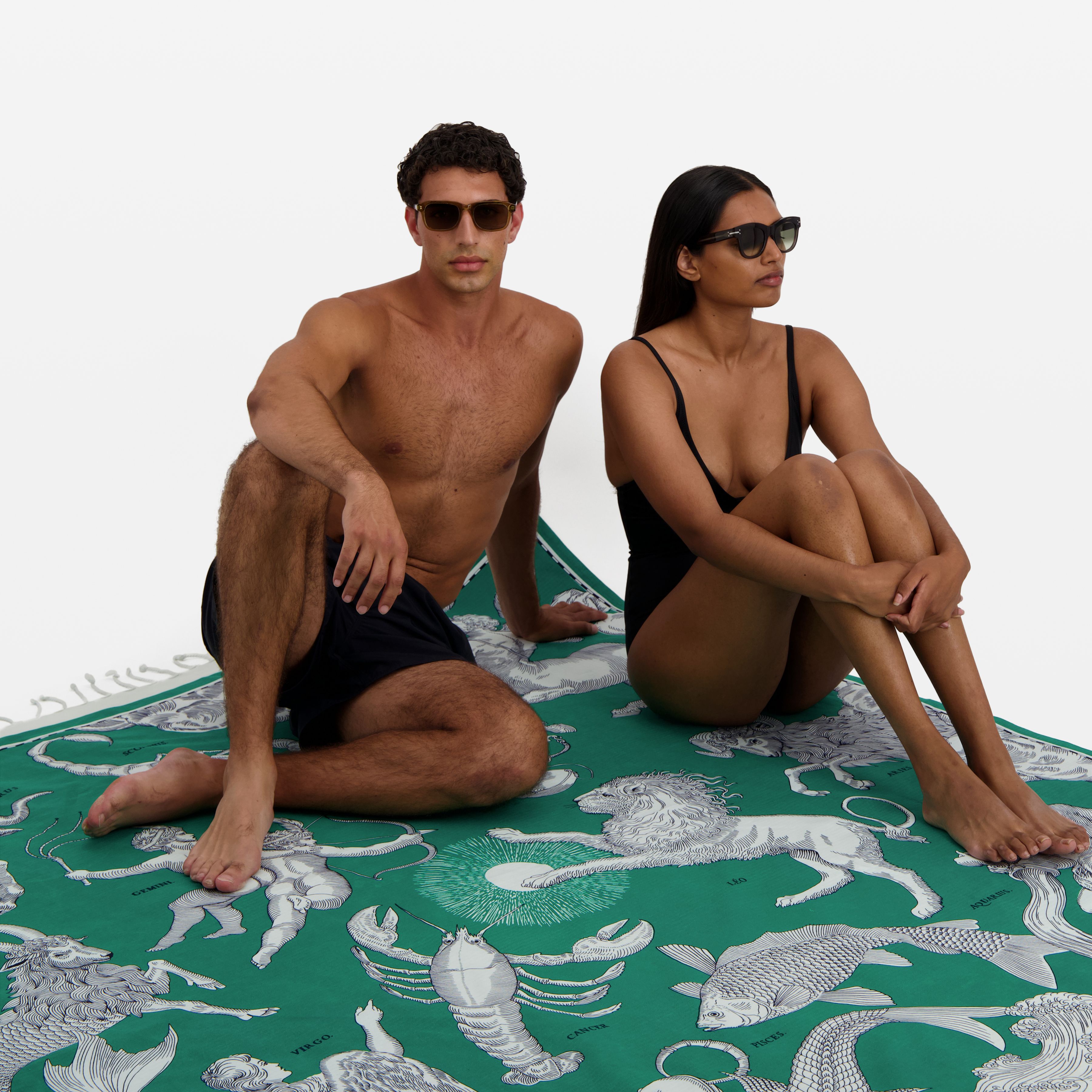 Fouta Towel 190 - Astrologie - Green