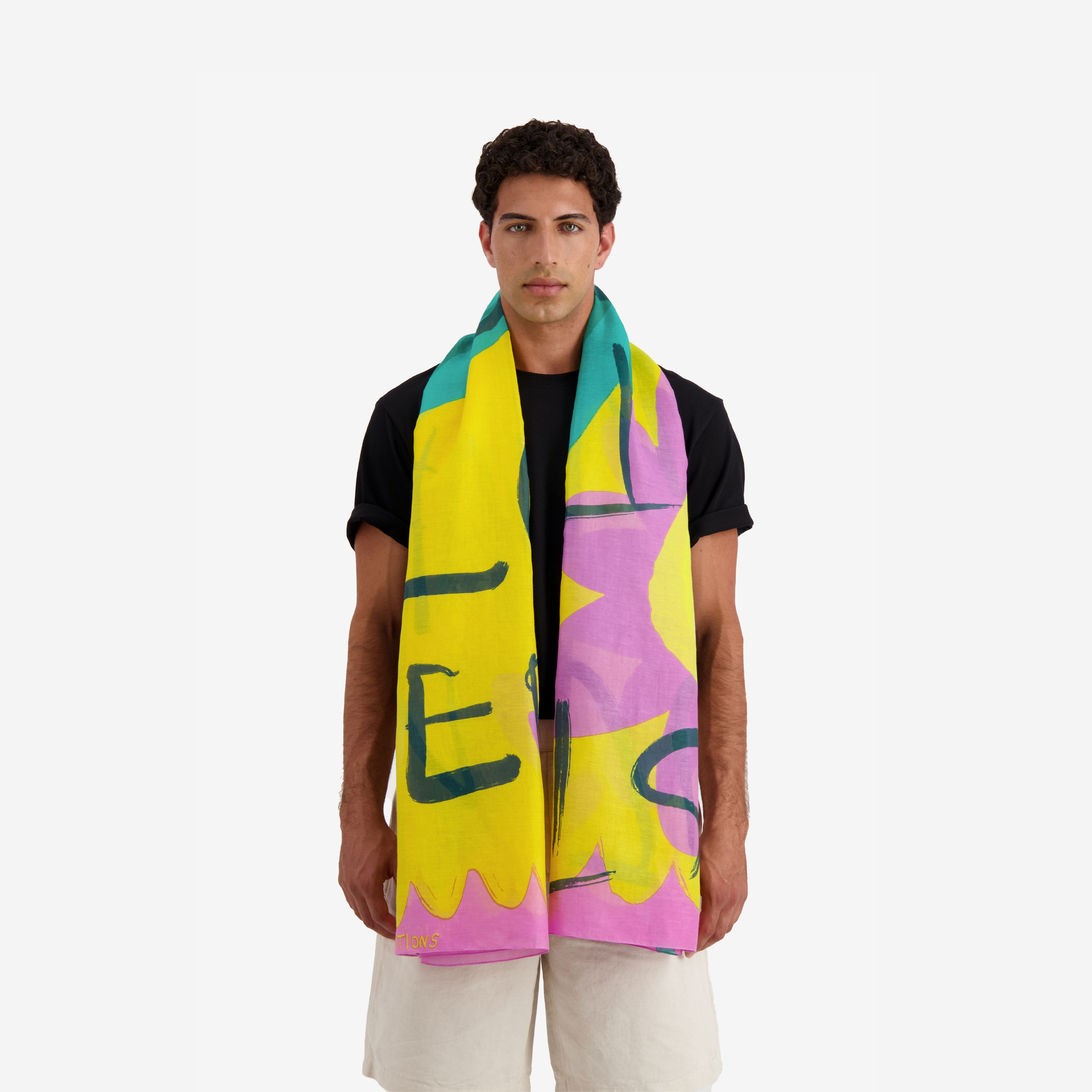 Scarf 100 - Flower - Yellow