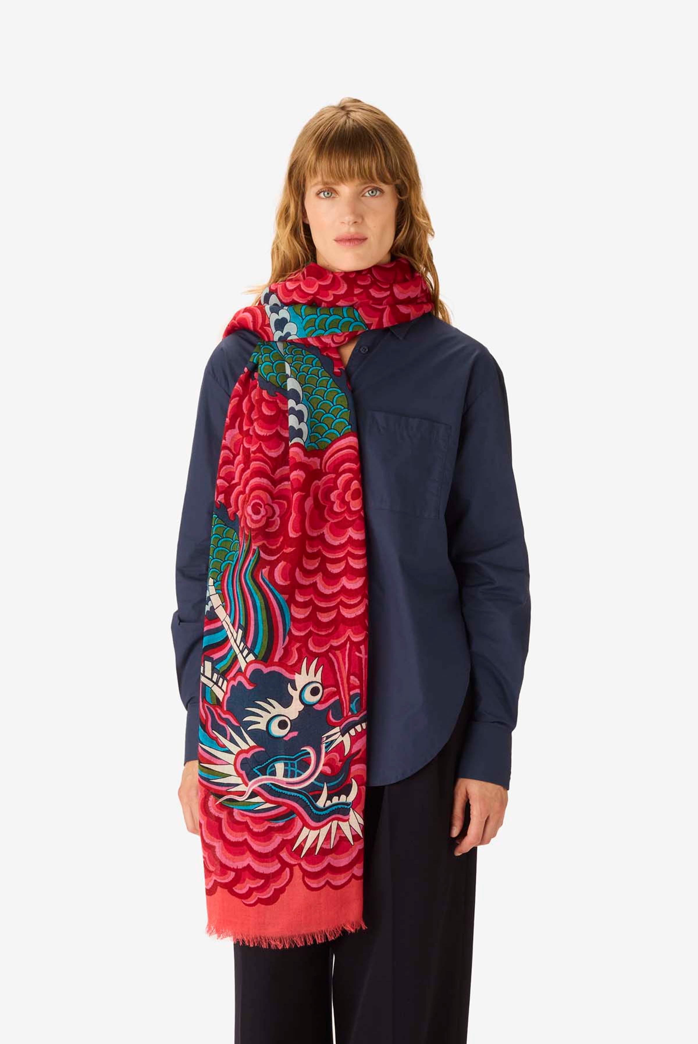 Scarf 70 - Dragon - Fuchsia