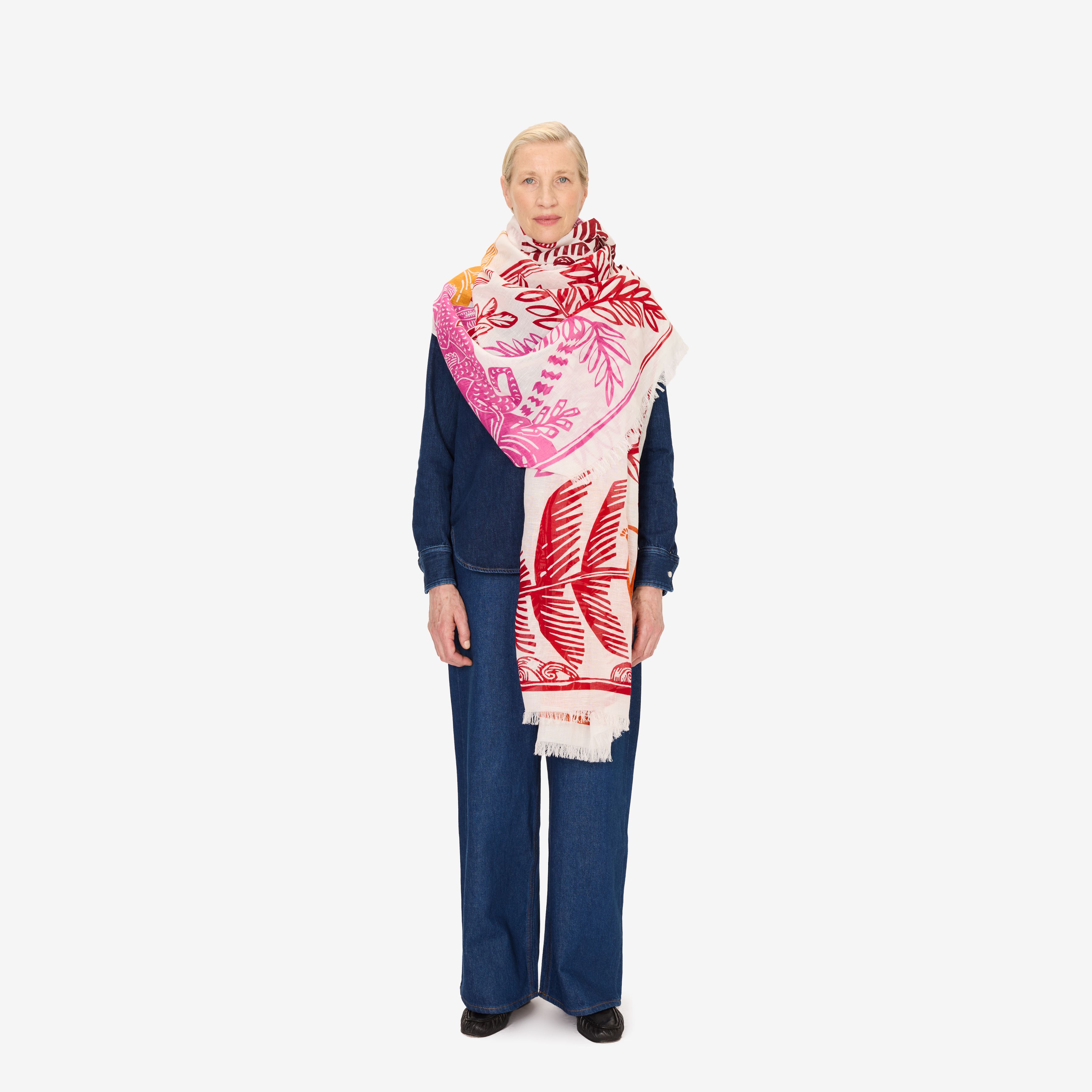 Scarf 100 - Jungle - Red