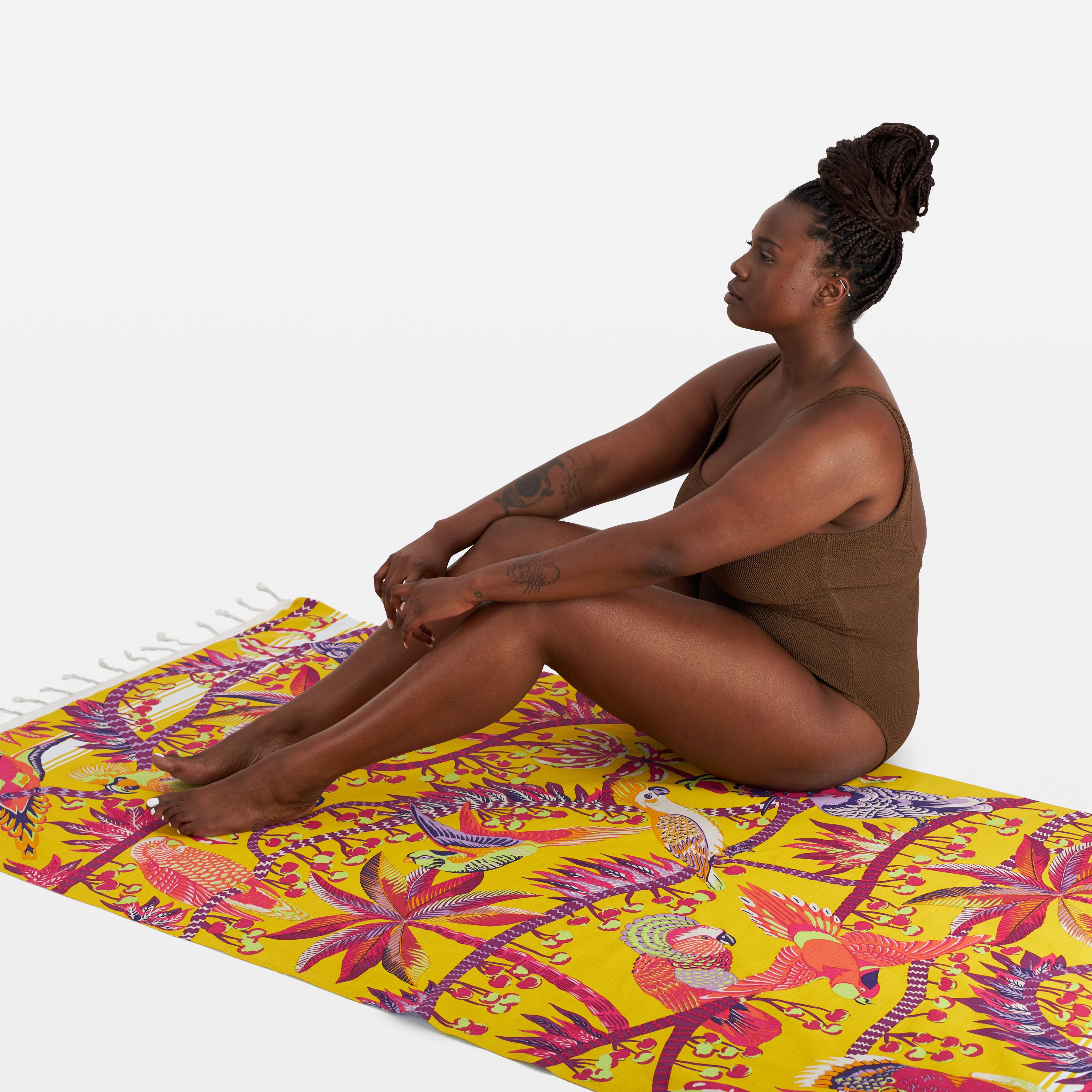 Fouta Towel 100 - Cerise - Yellow