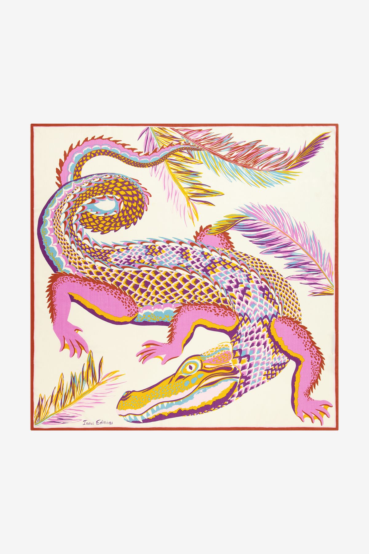 Square 100 - Croco - White
