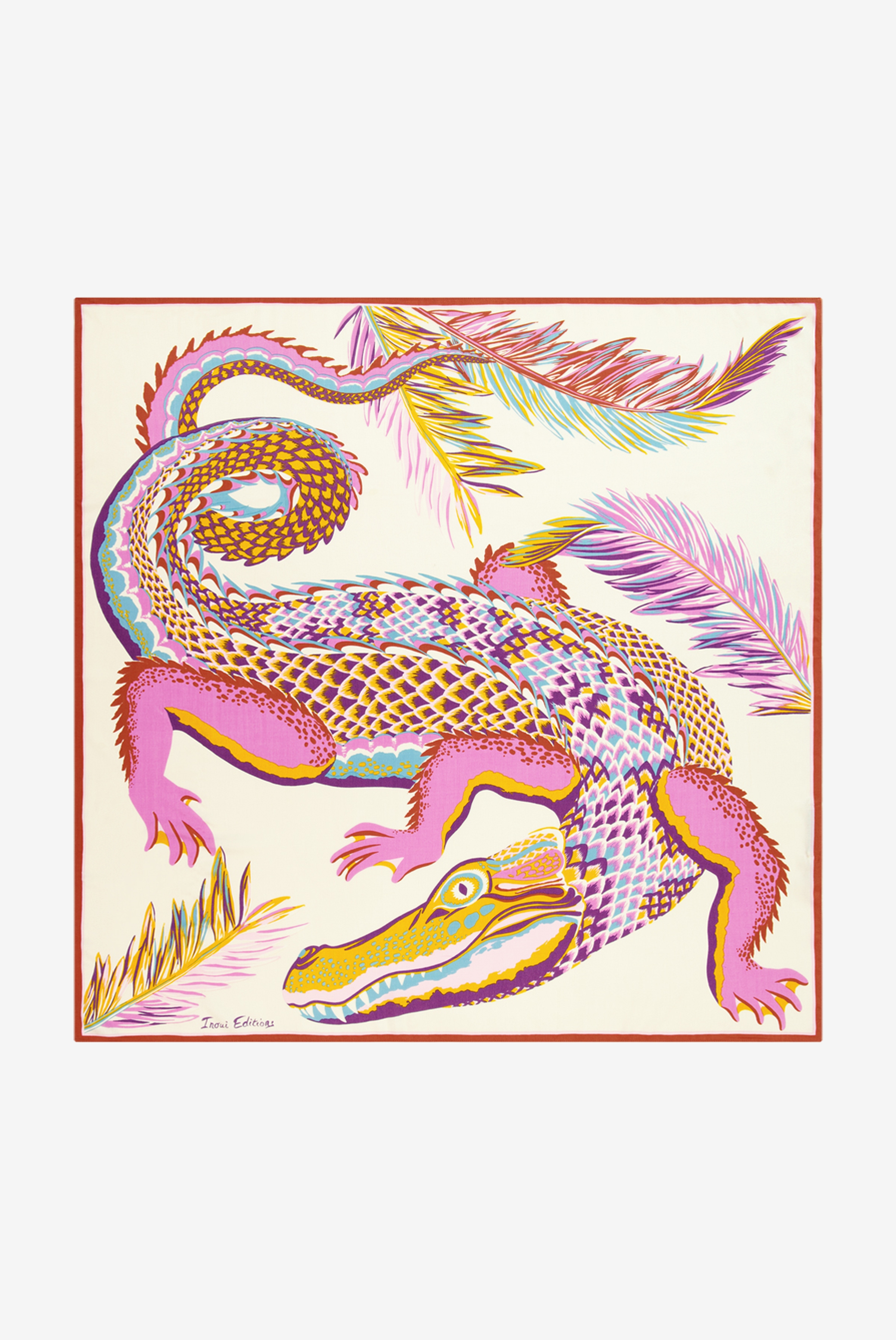 Square 100 - Croco - White
