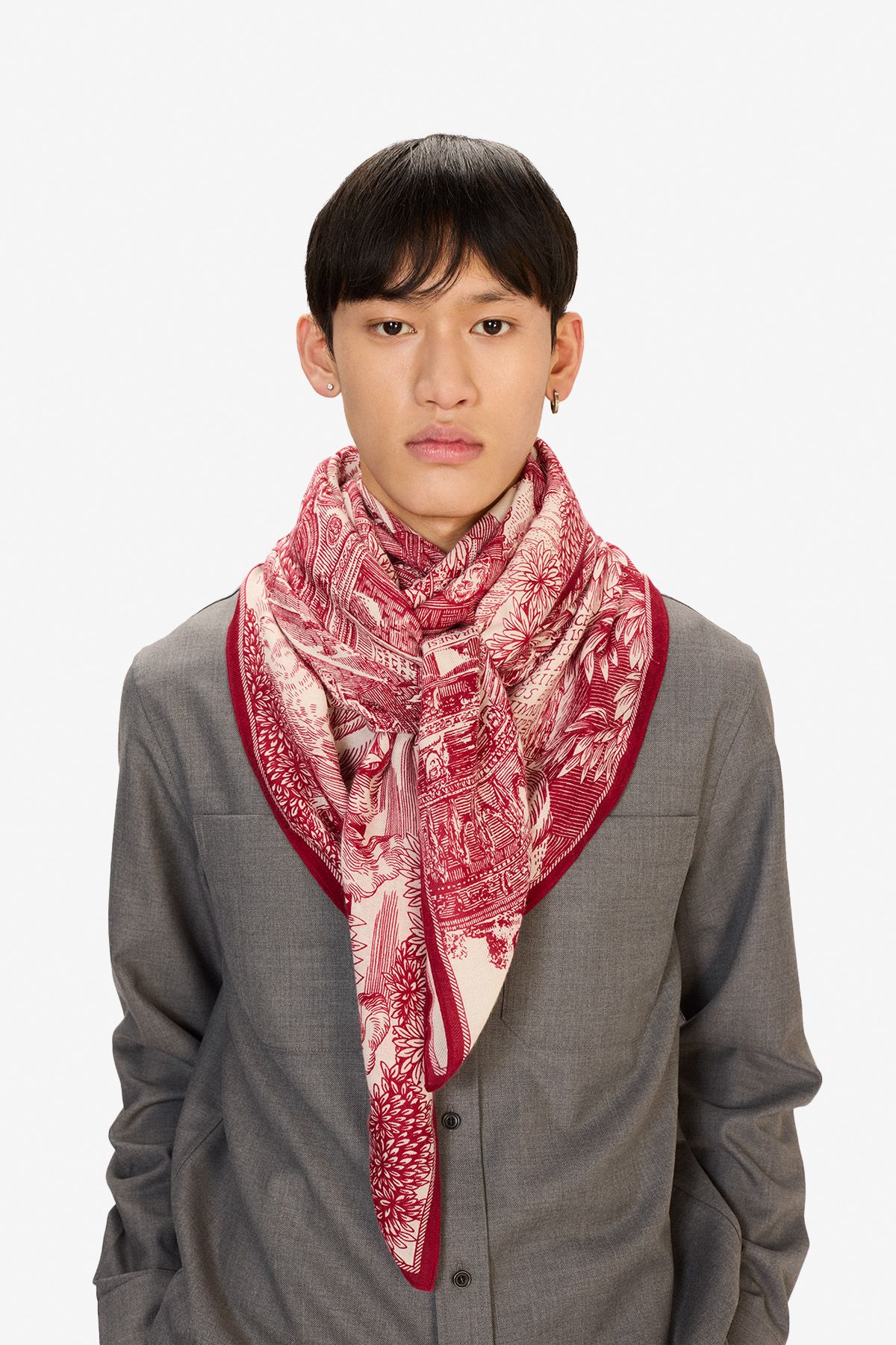 Cashmere Square 130 - Piranesi - Red