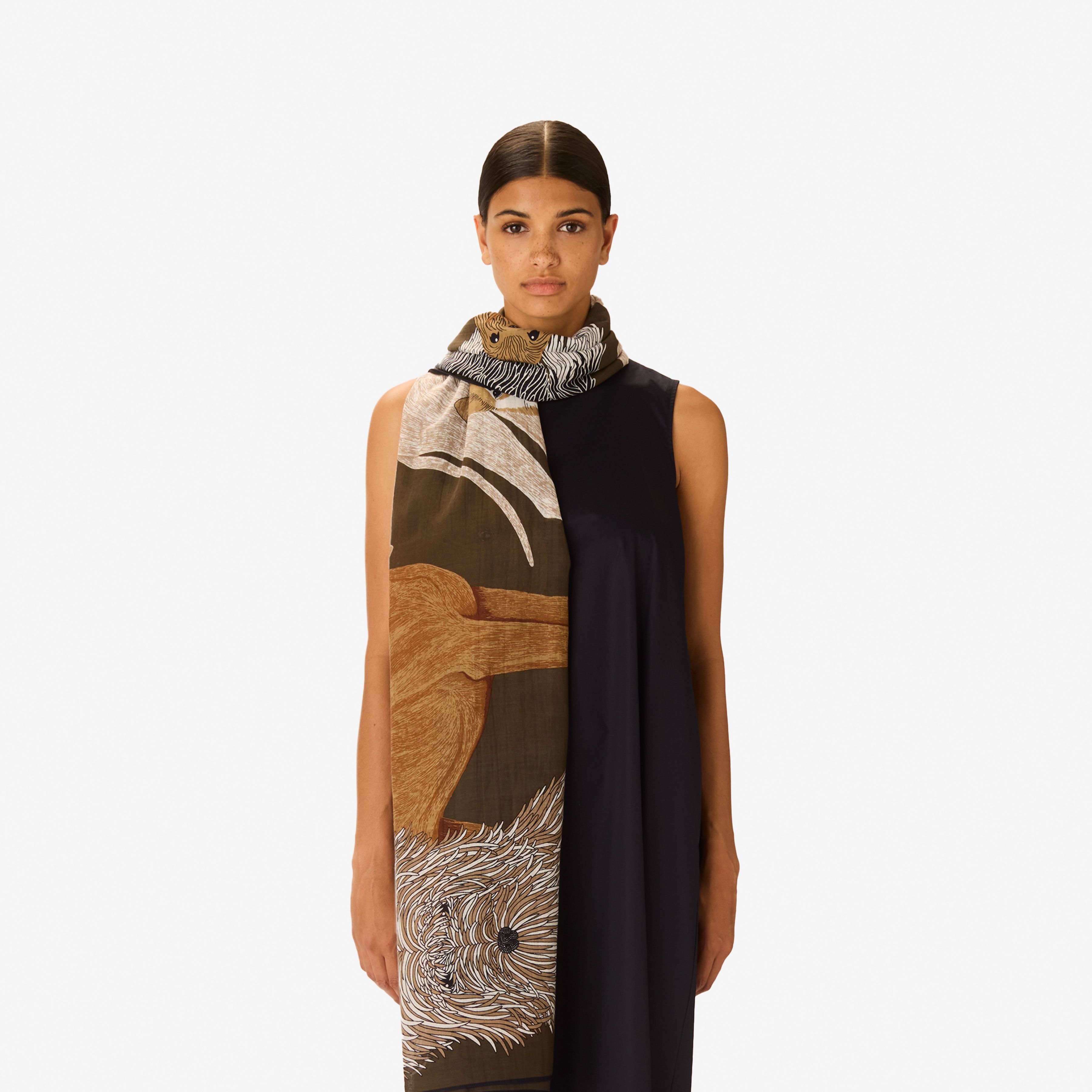Scarf 100 Cotton - Toutou - Grey