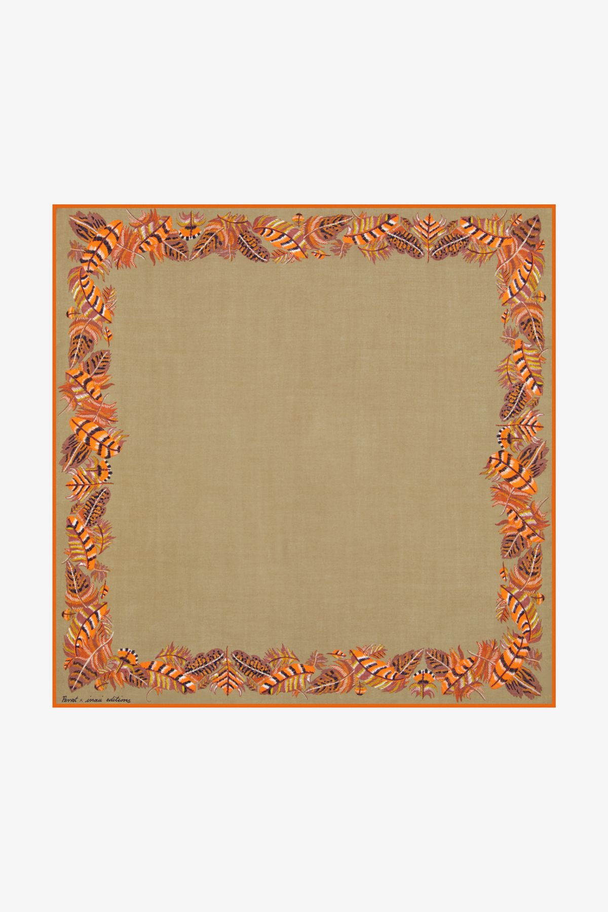Carré 100 - Plumes - Beige