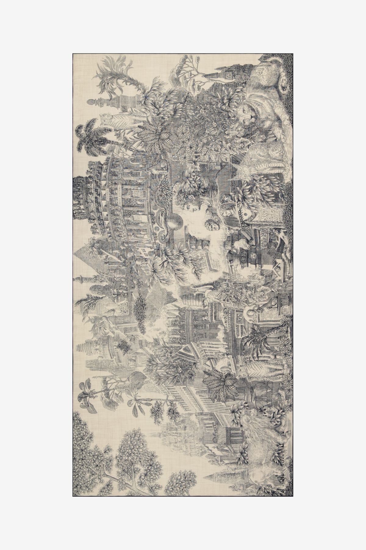 Wool Scarf 100 - Piranesi - Black