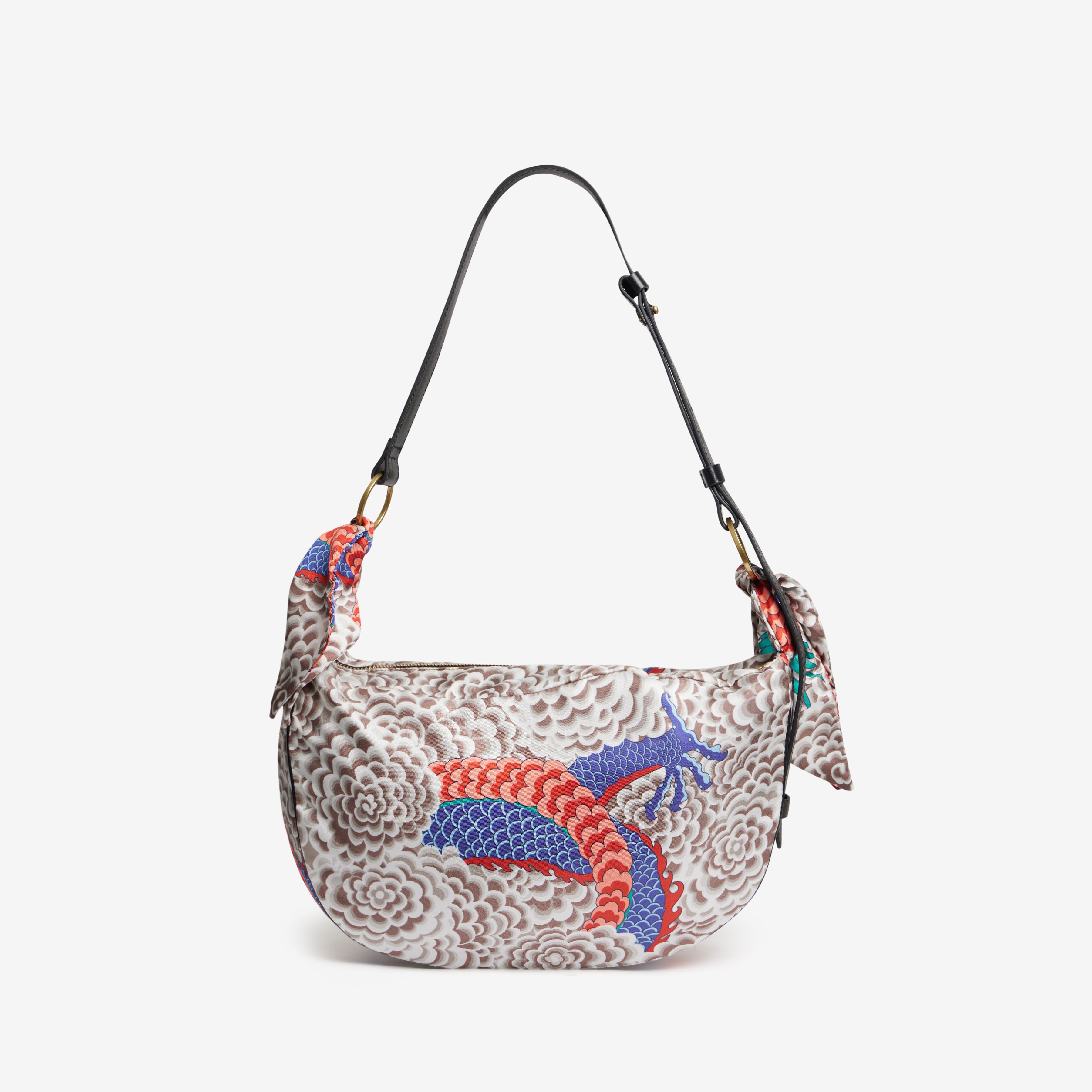Moon Silk Bag S - Dragon - Grey