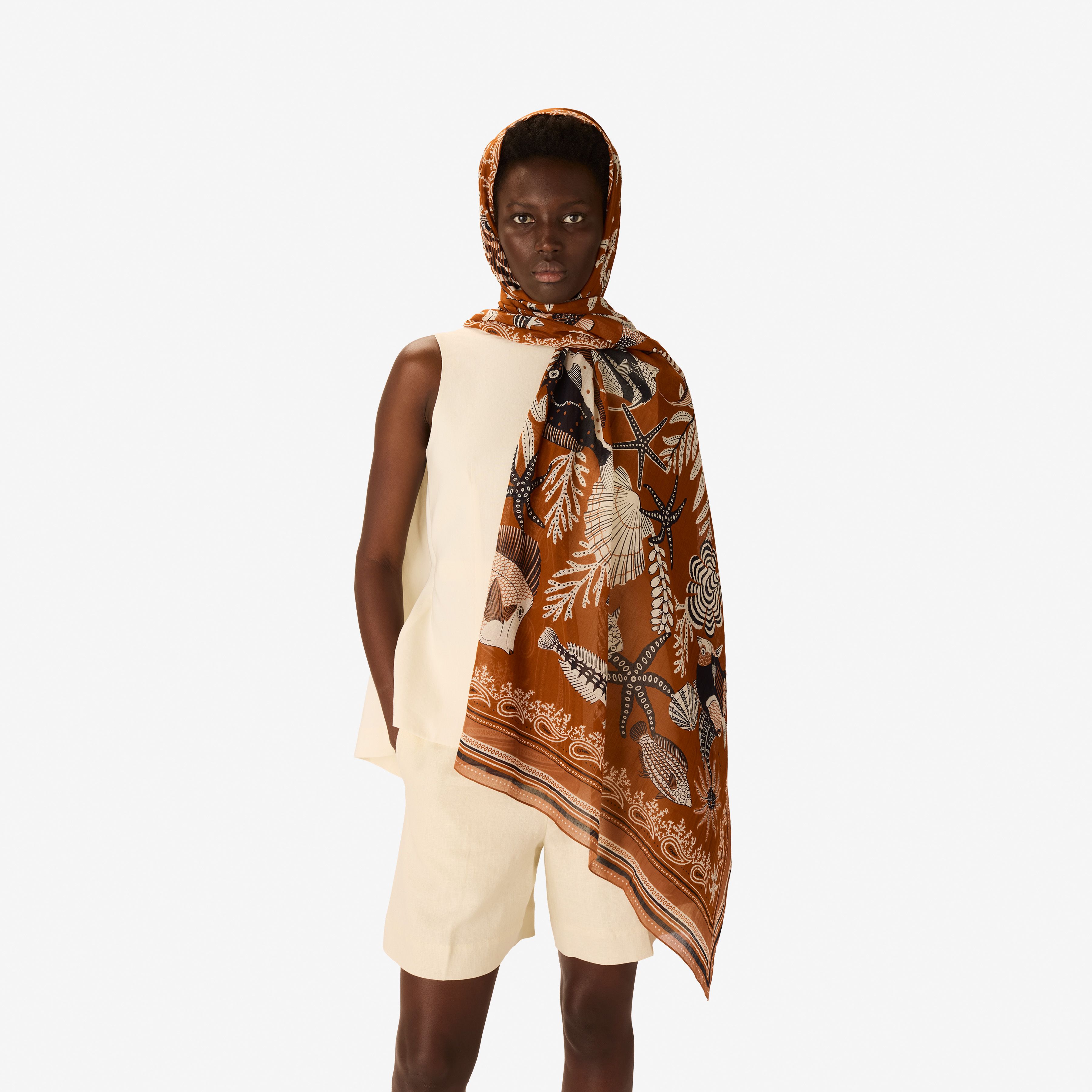 Scarf 100 - Neptune - Golden Brown
