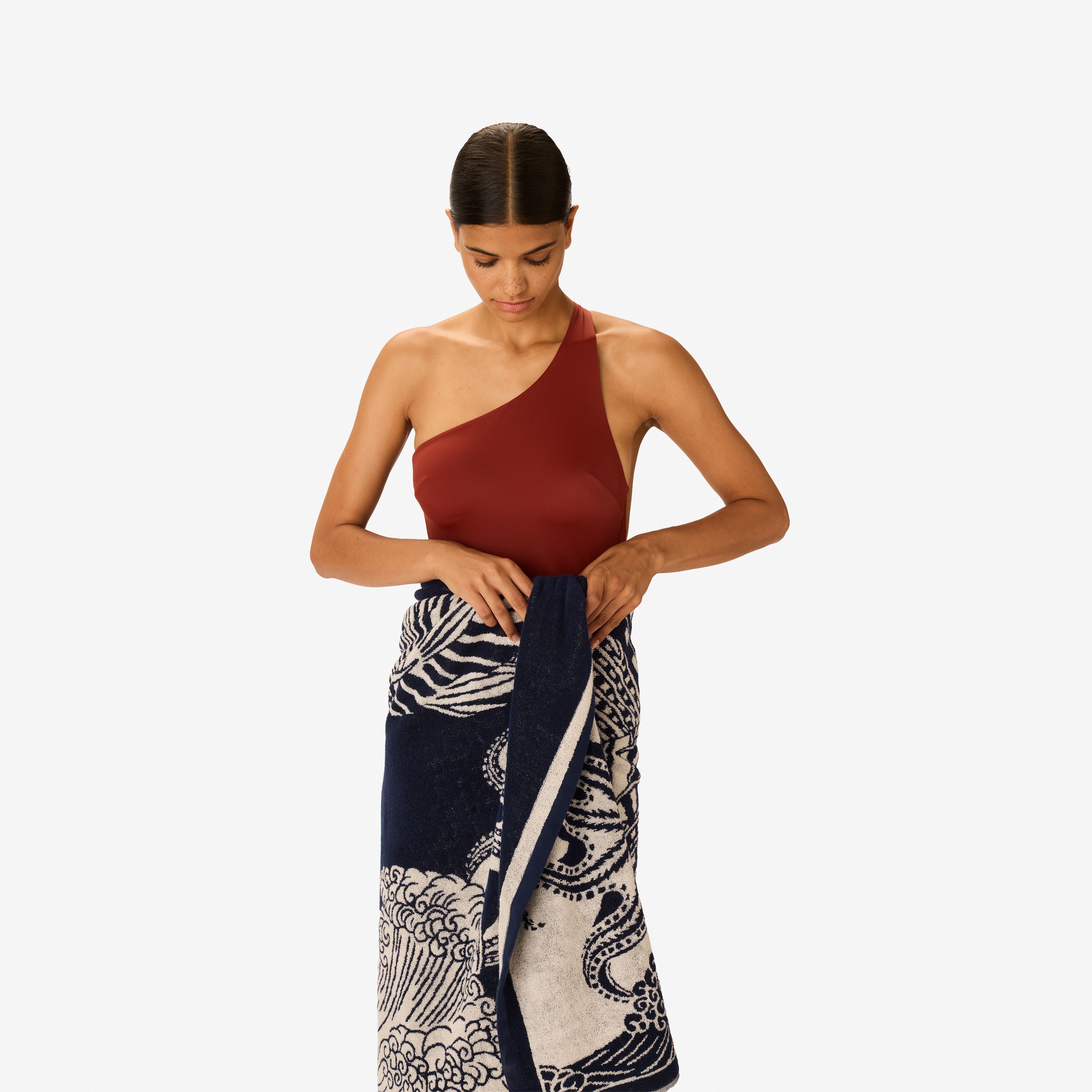 Serviette De Plage 100 - Poseidon - Bleu Marine