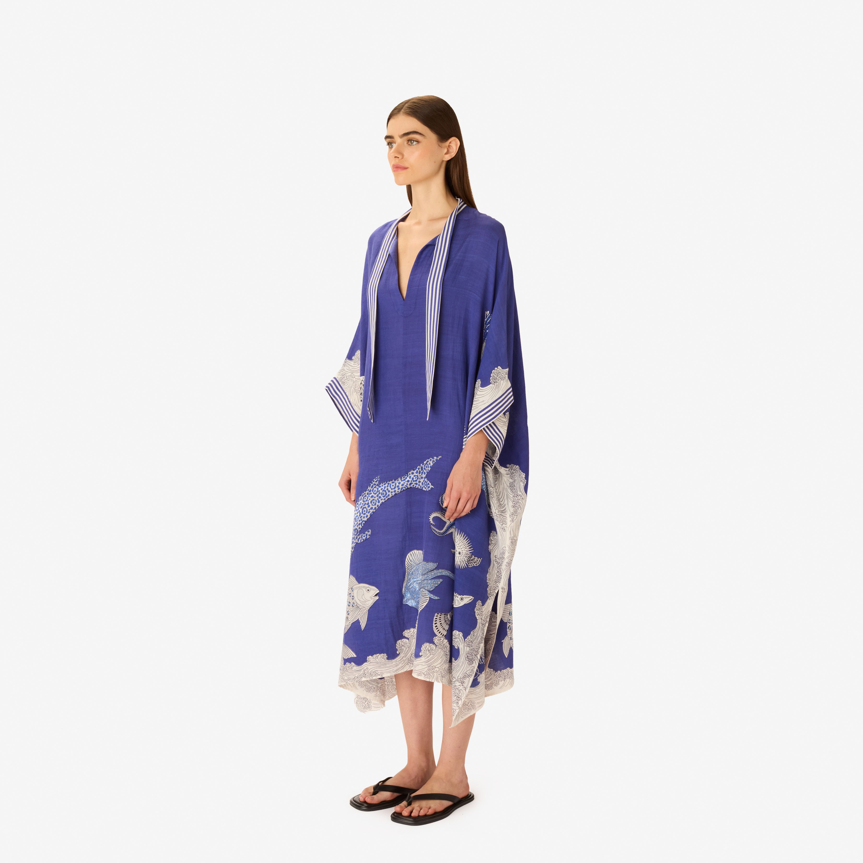Kaftan Lungo - Poseidon - Blu Scuro