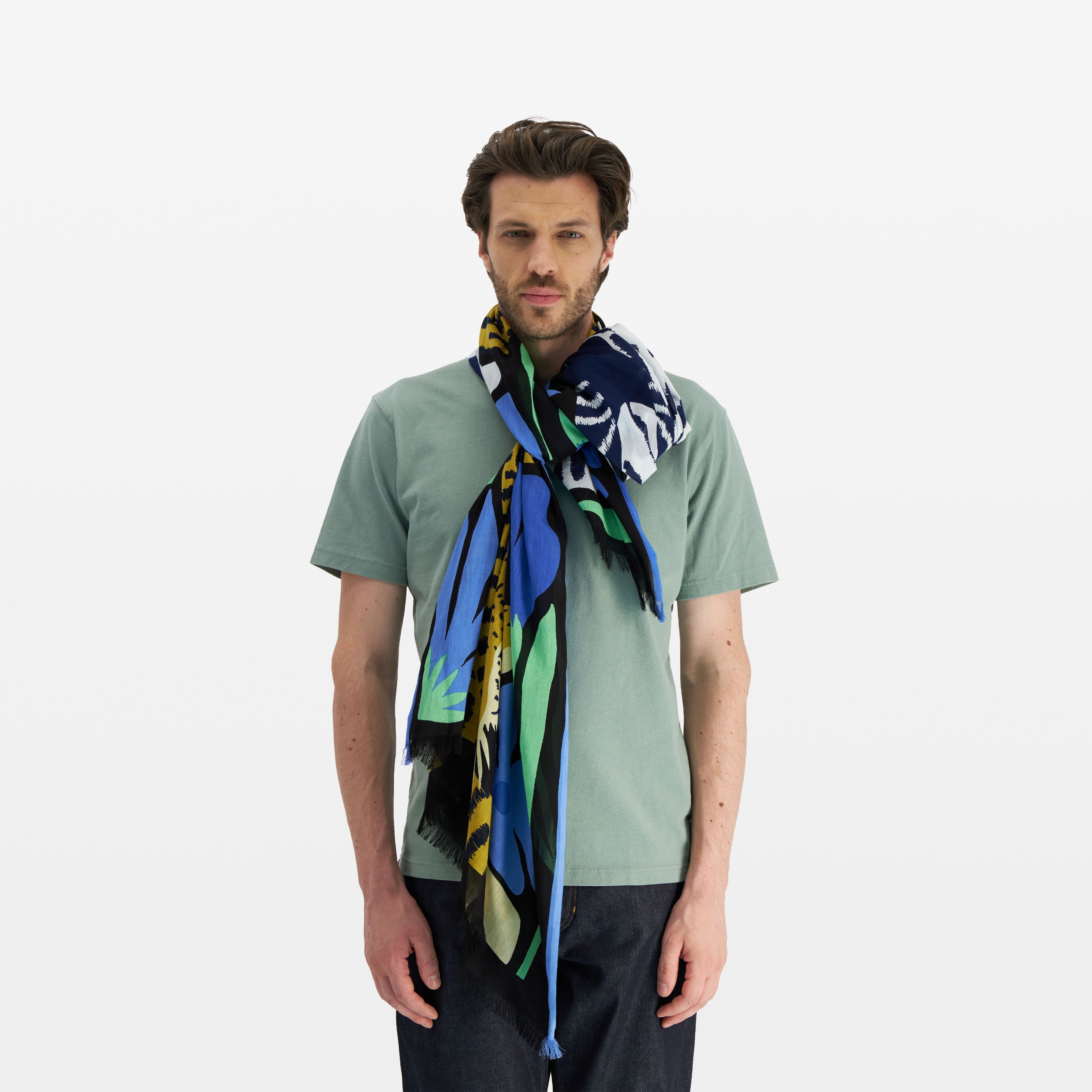 Scarf 100 - Folk - Black