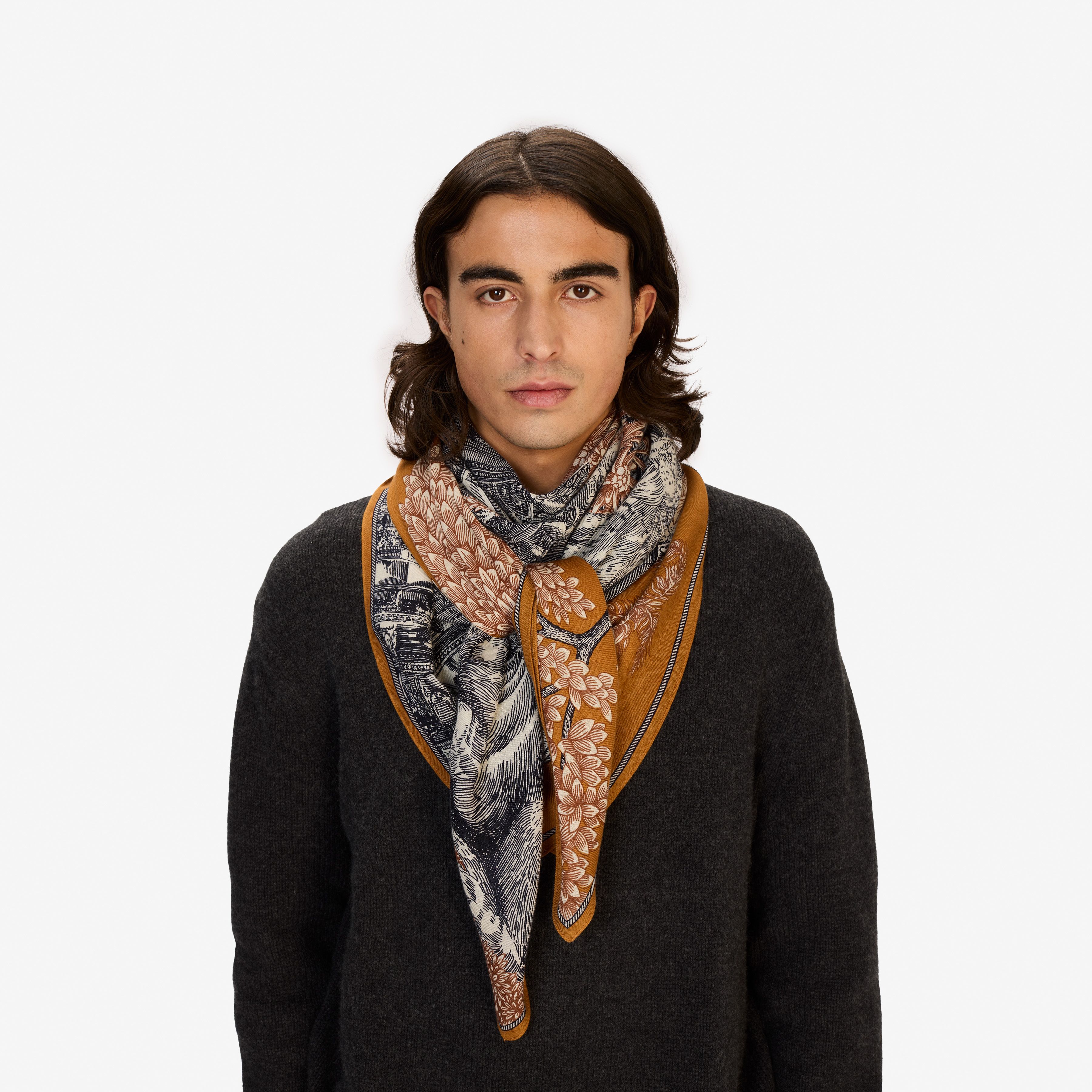 Cashmere Square 130 - Piranesi - Golden Brown