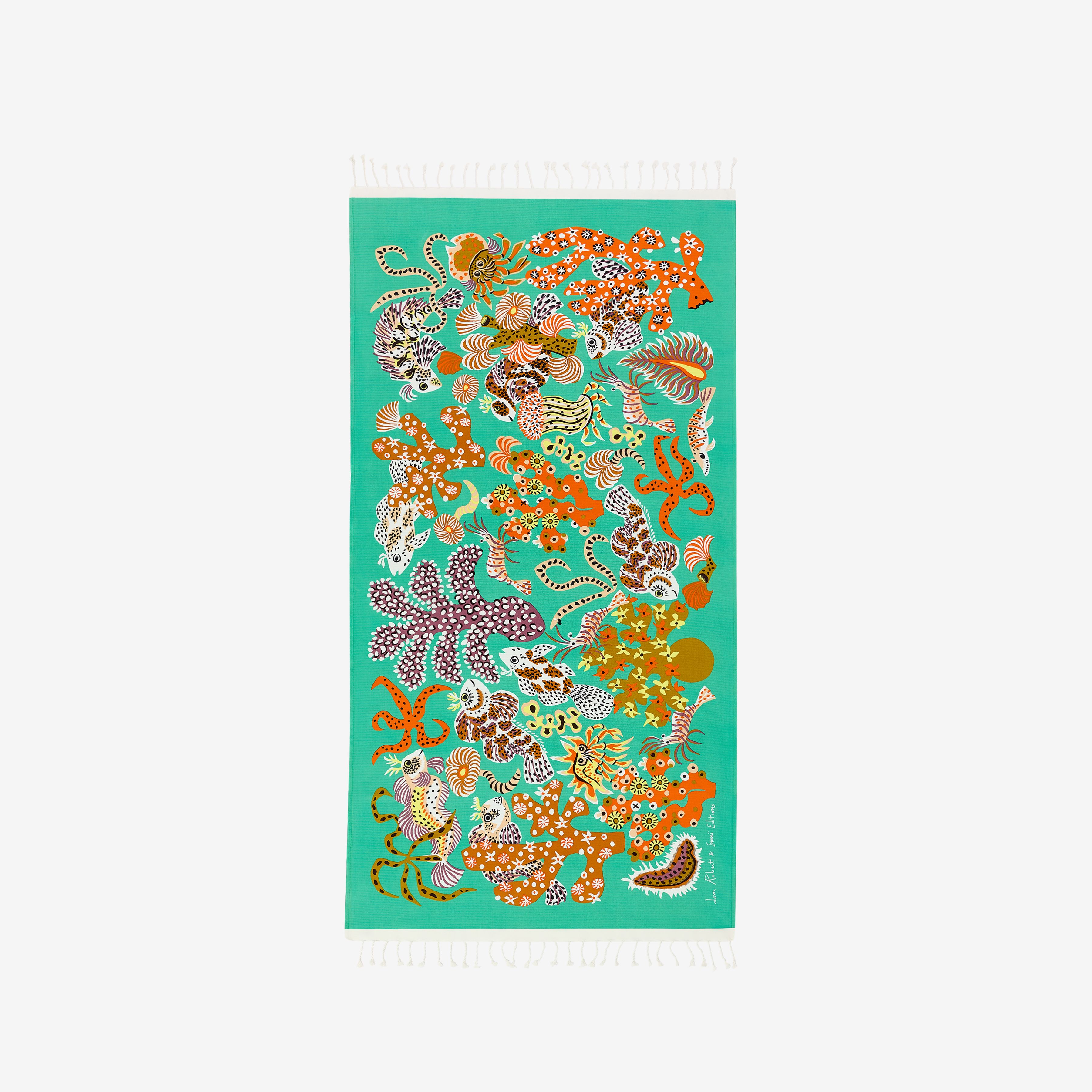 Fouta Towel 100 - Jardin de sirènes / Dom Robert - Turquoise Blue