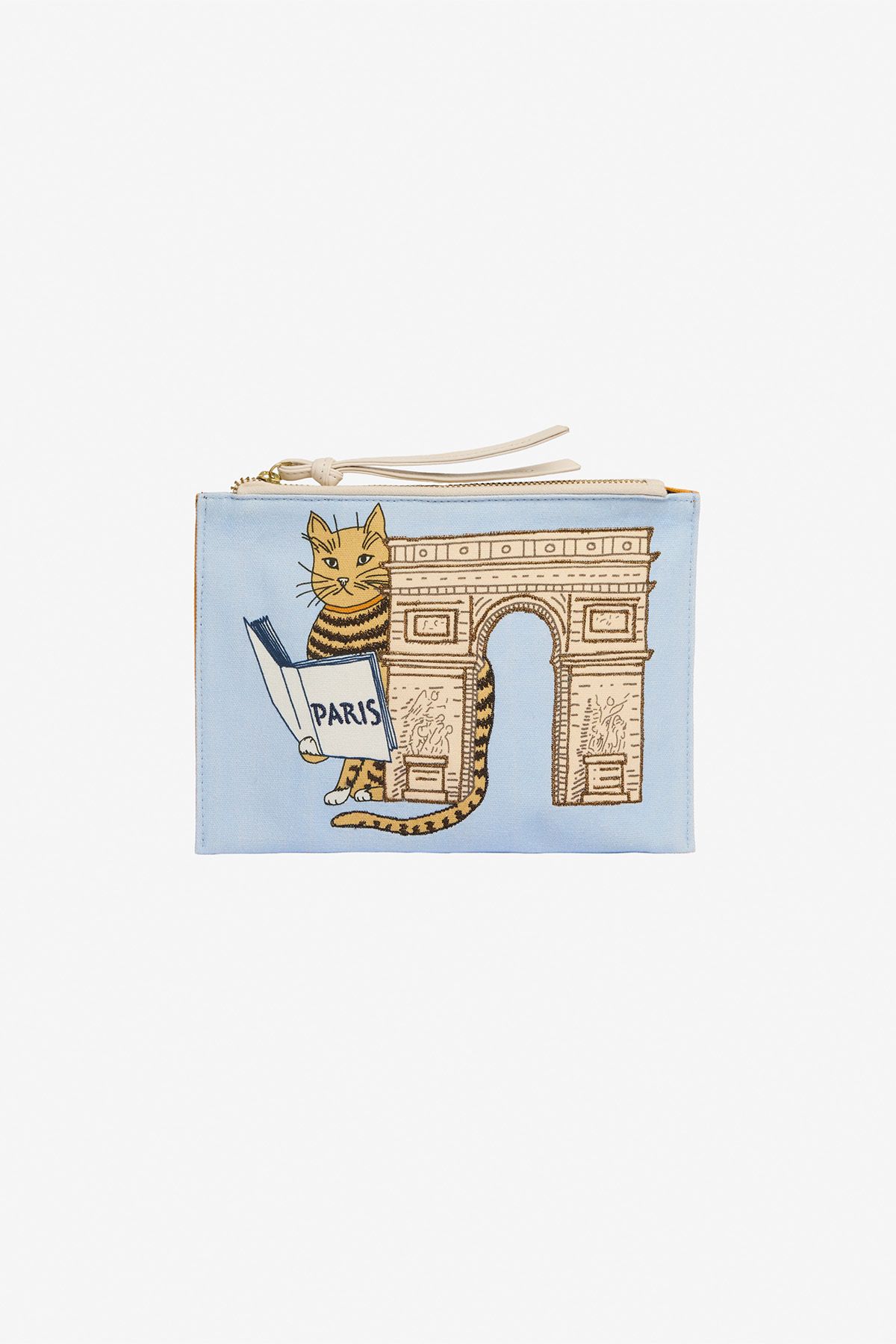 Bestickter Beutel - Chat - Light Blau