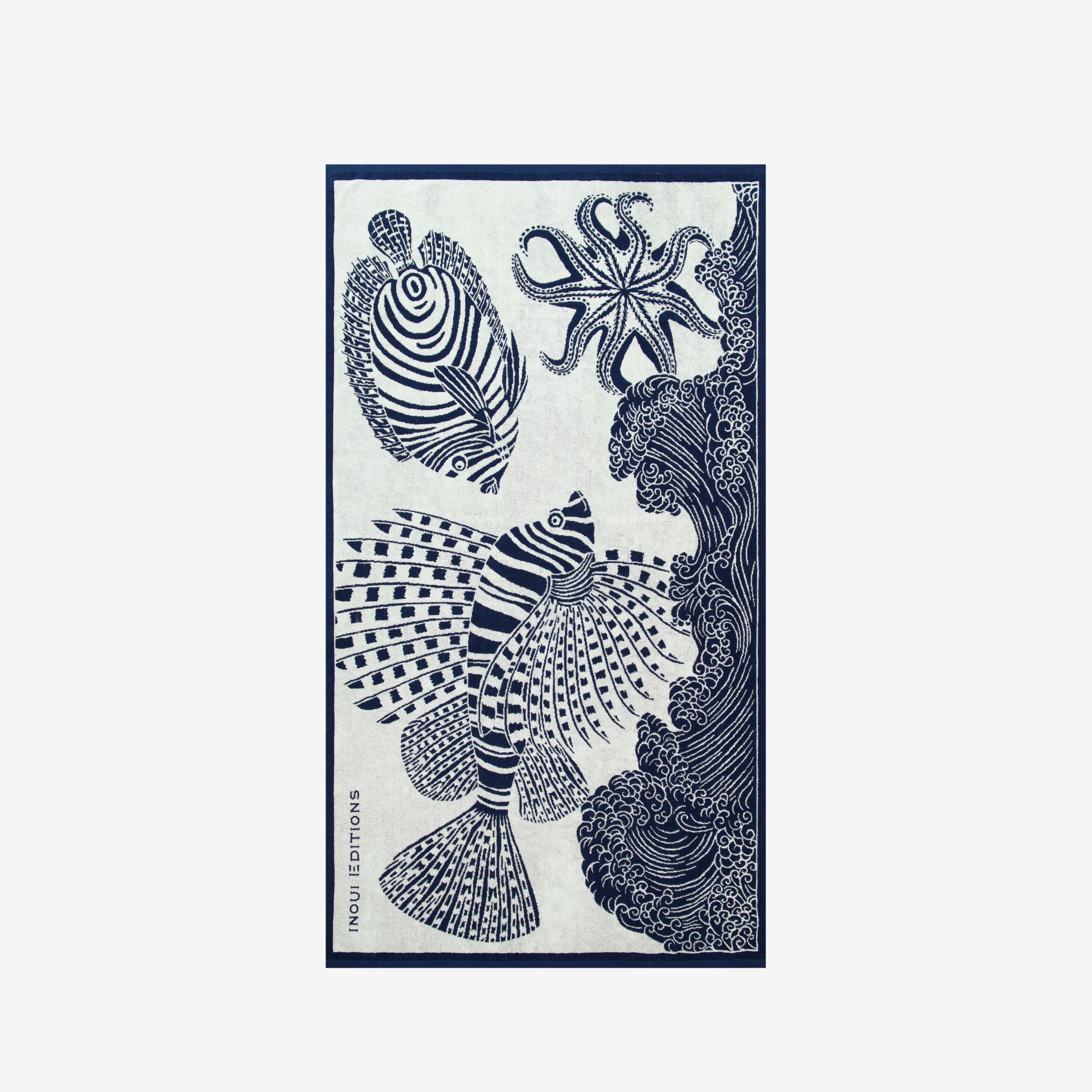 Serviette De Plage 100 - Poseidon - Bleu Marine