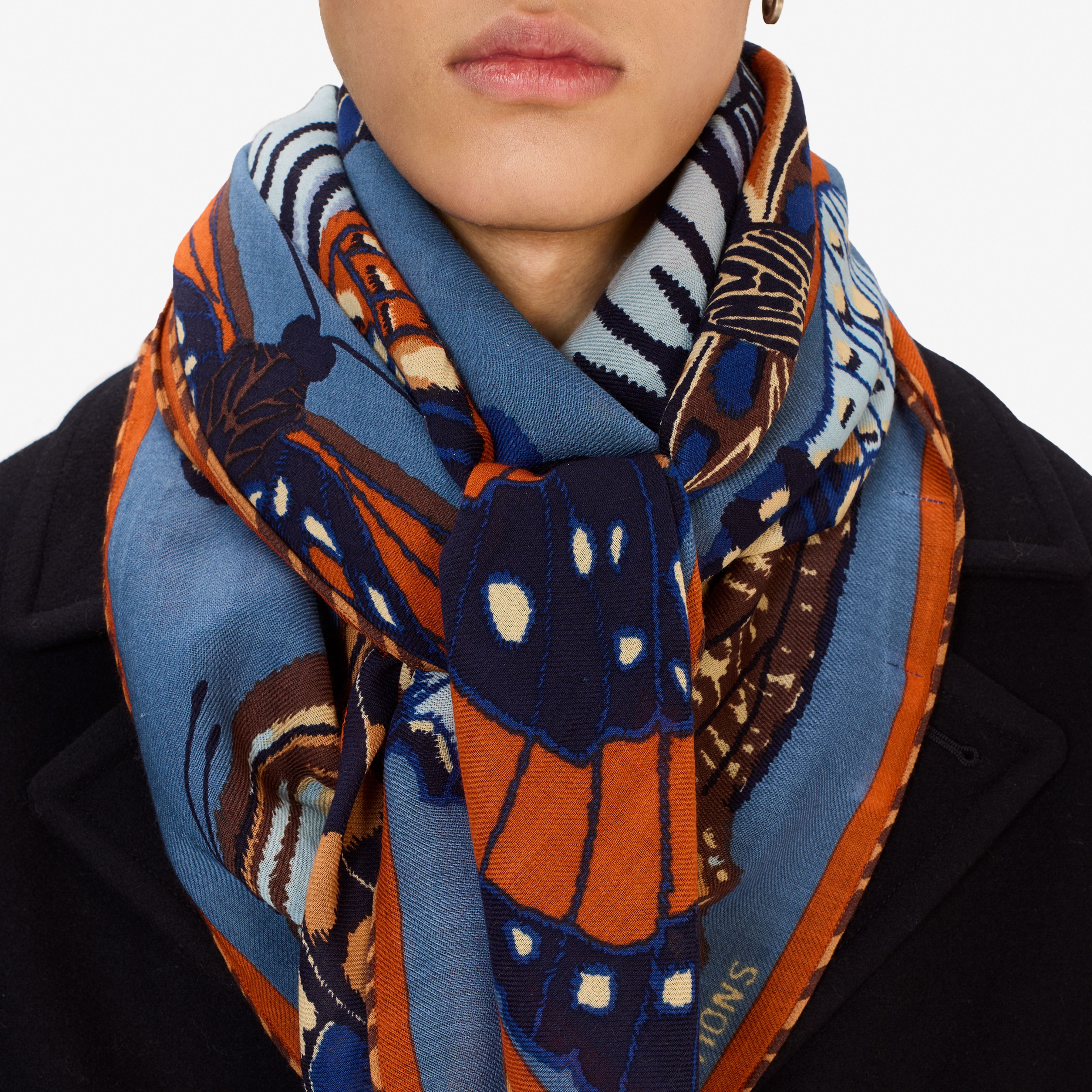 Square 130 - Papillons - Duck Blue