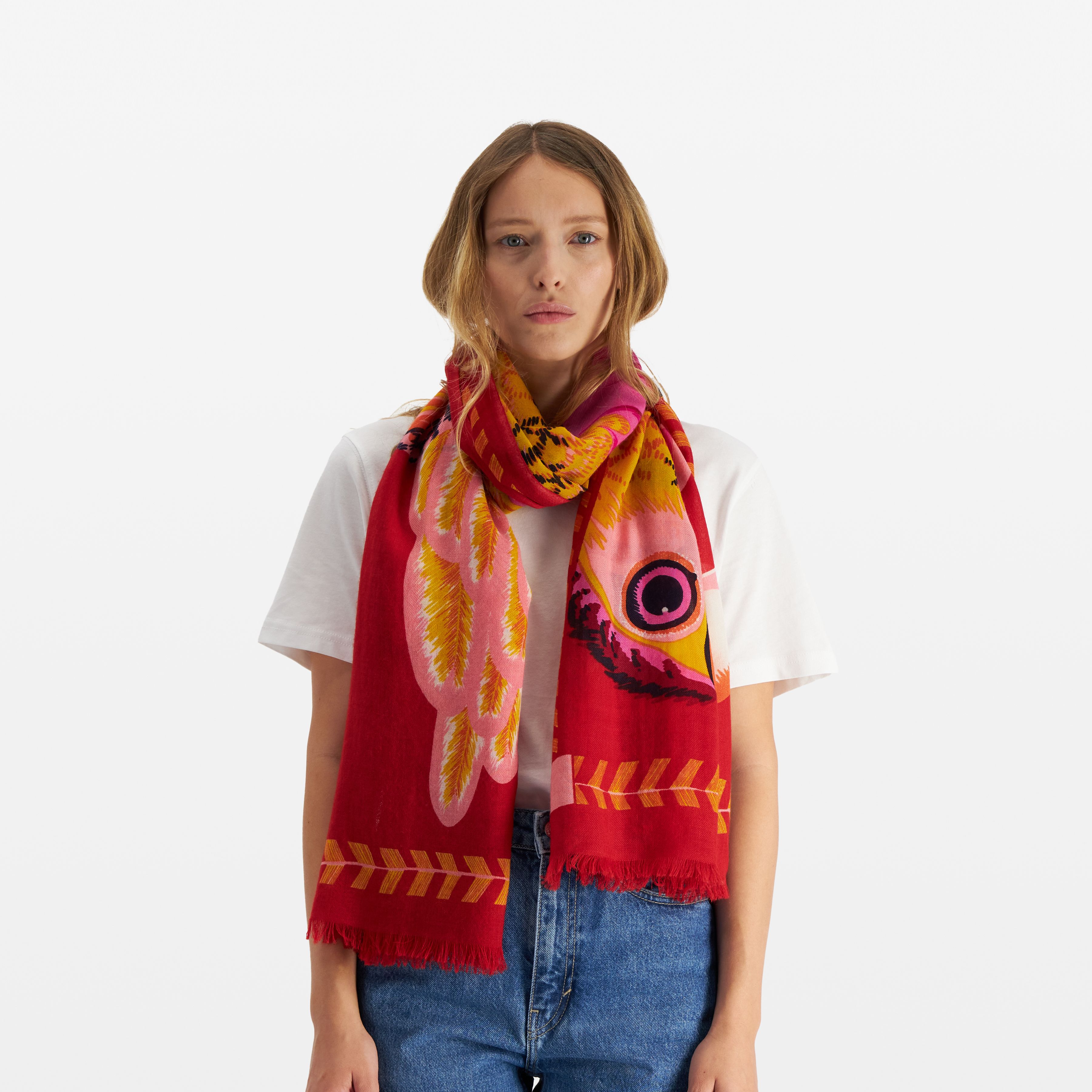 Scarf 70 - Toucan - Red