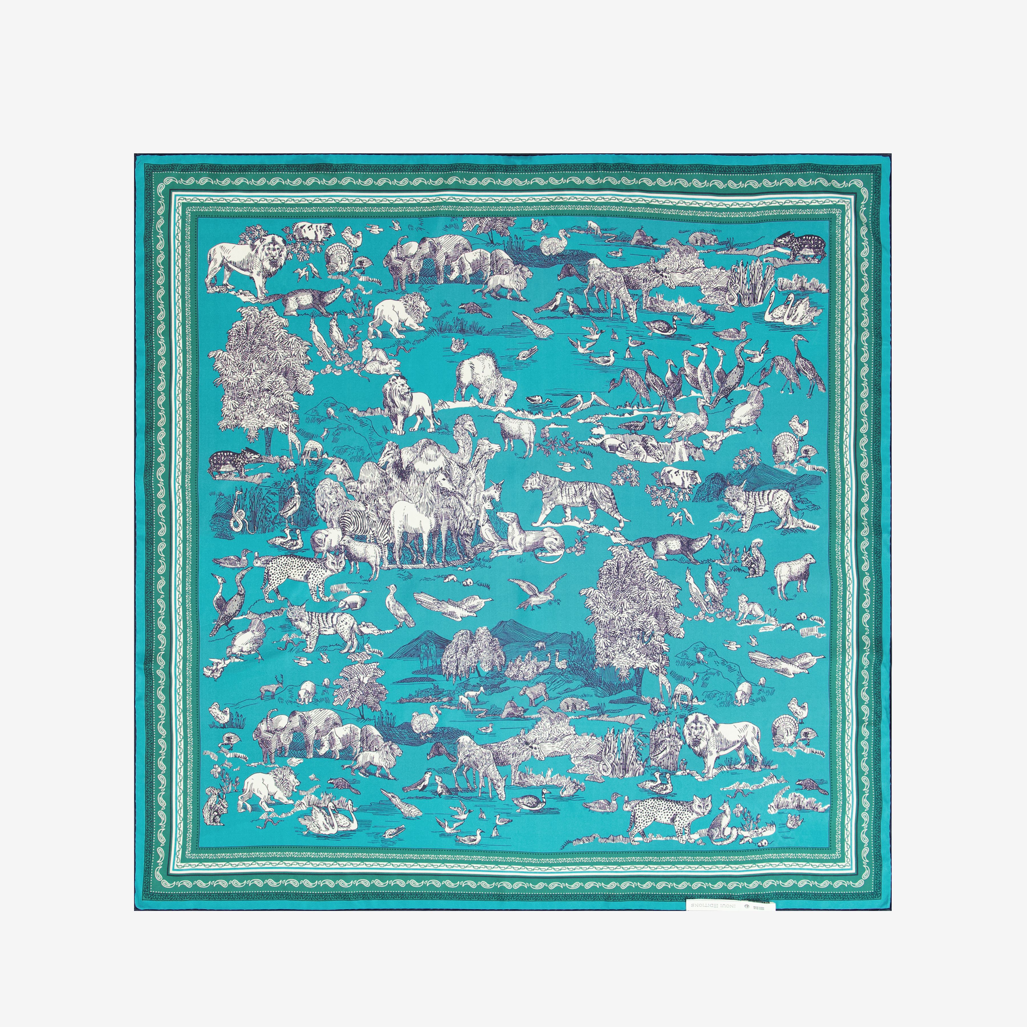 Square 100 - Reverie - Turquoise & Red