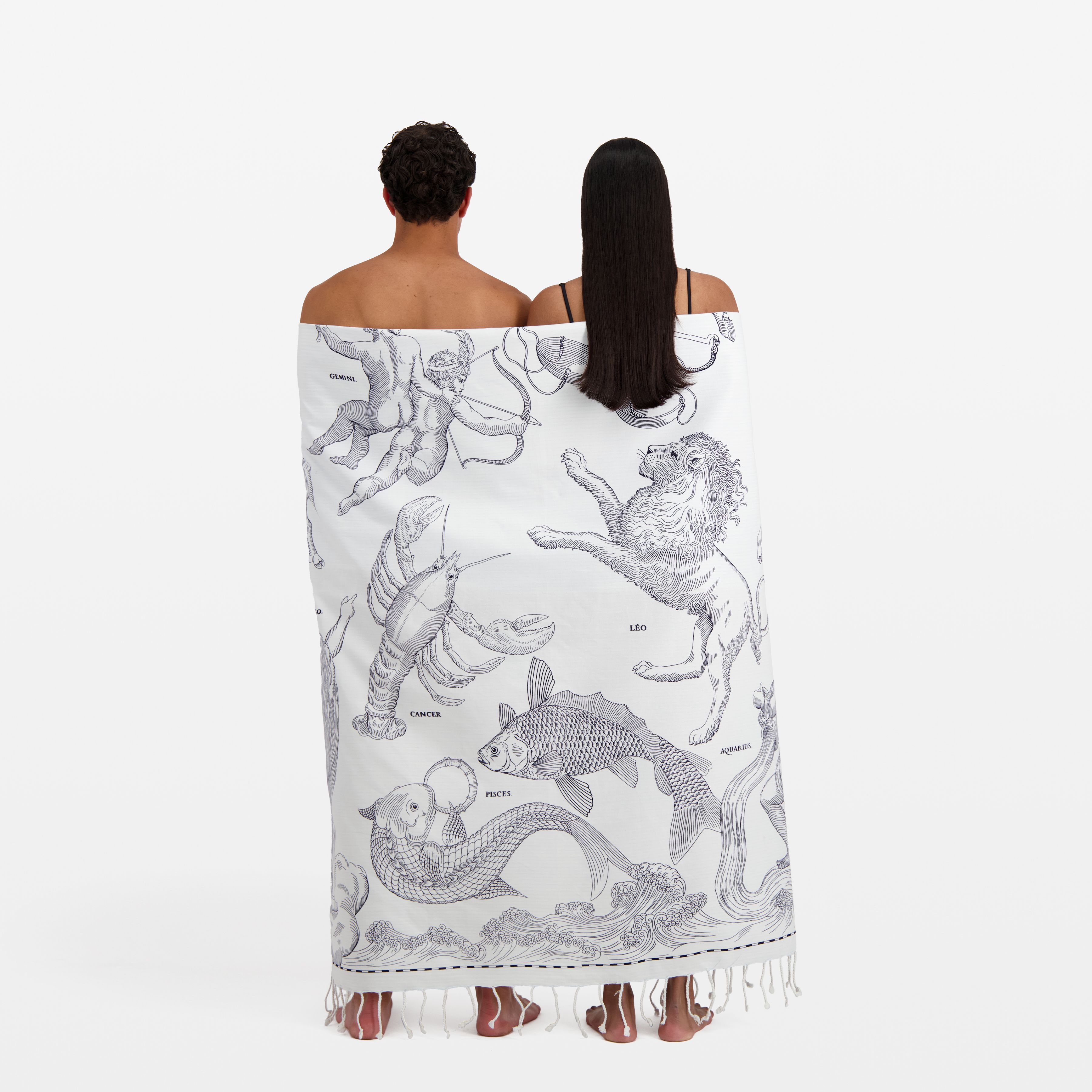 Fouta Towel 190 - Astrologie - White