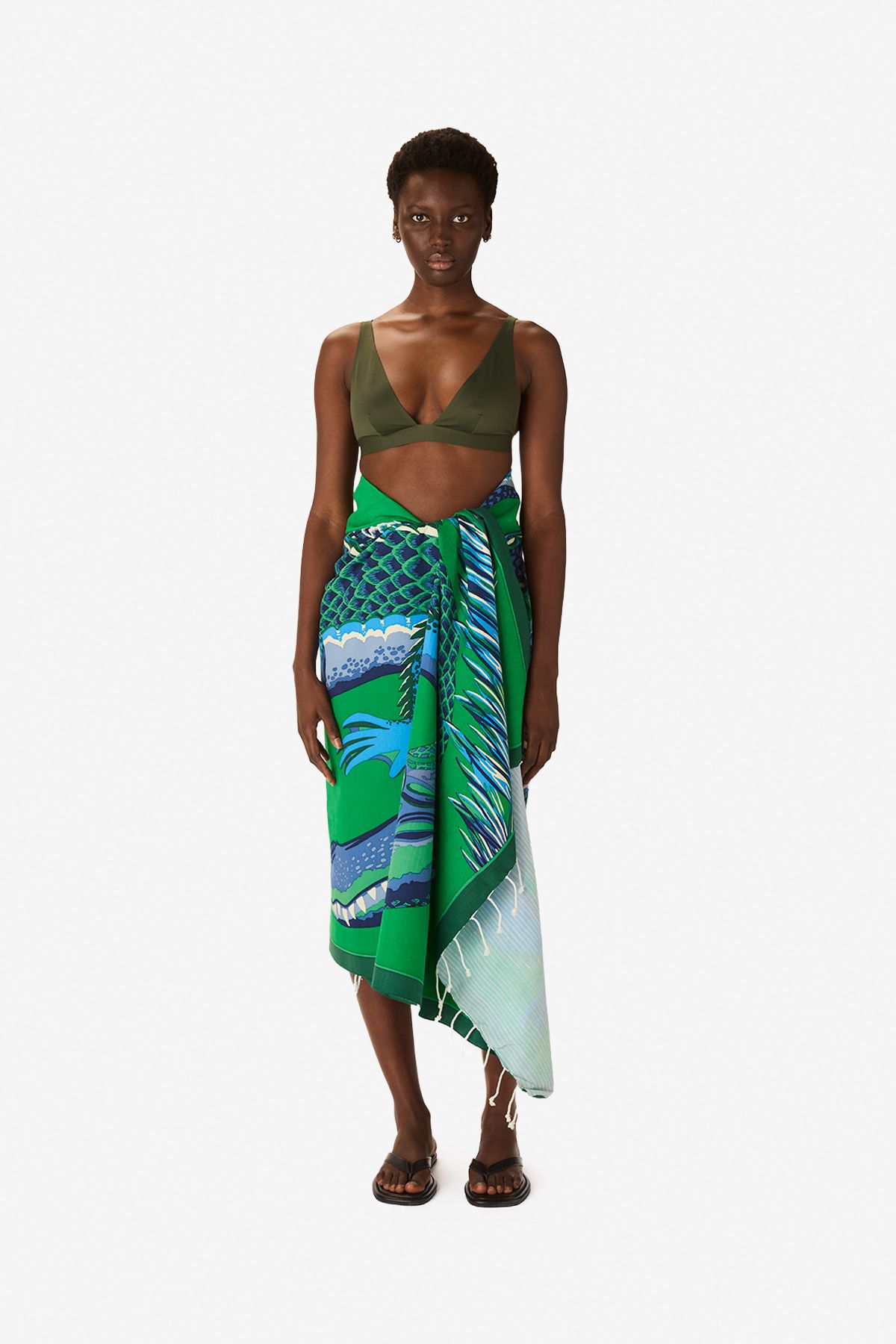 Fouta Handtuch  100 - Croco - Grün