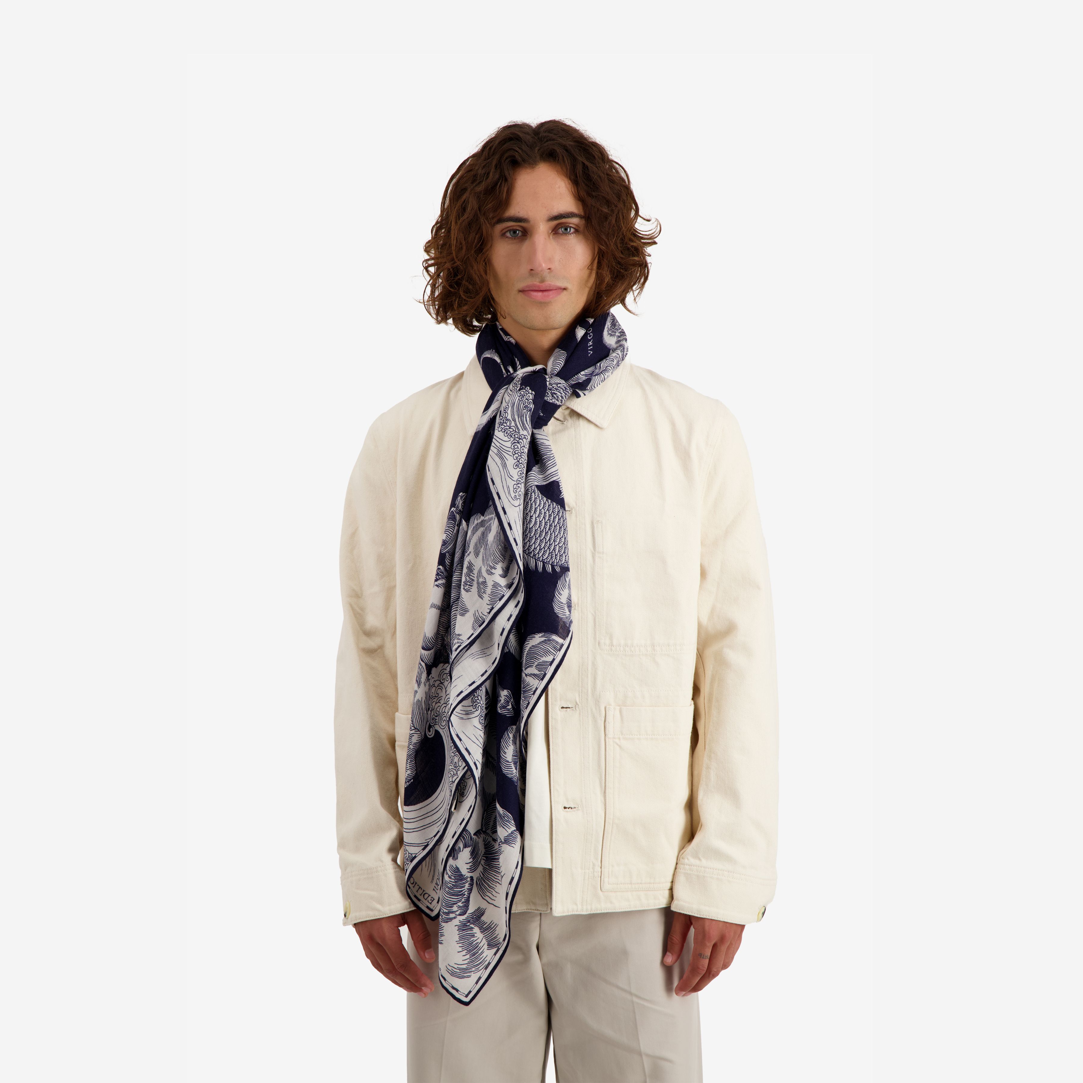 Foulard quadrato 130 - Astrologie - Blu scuro