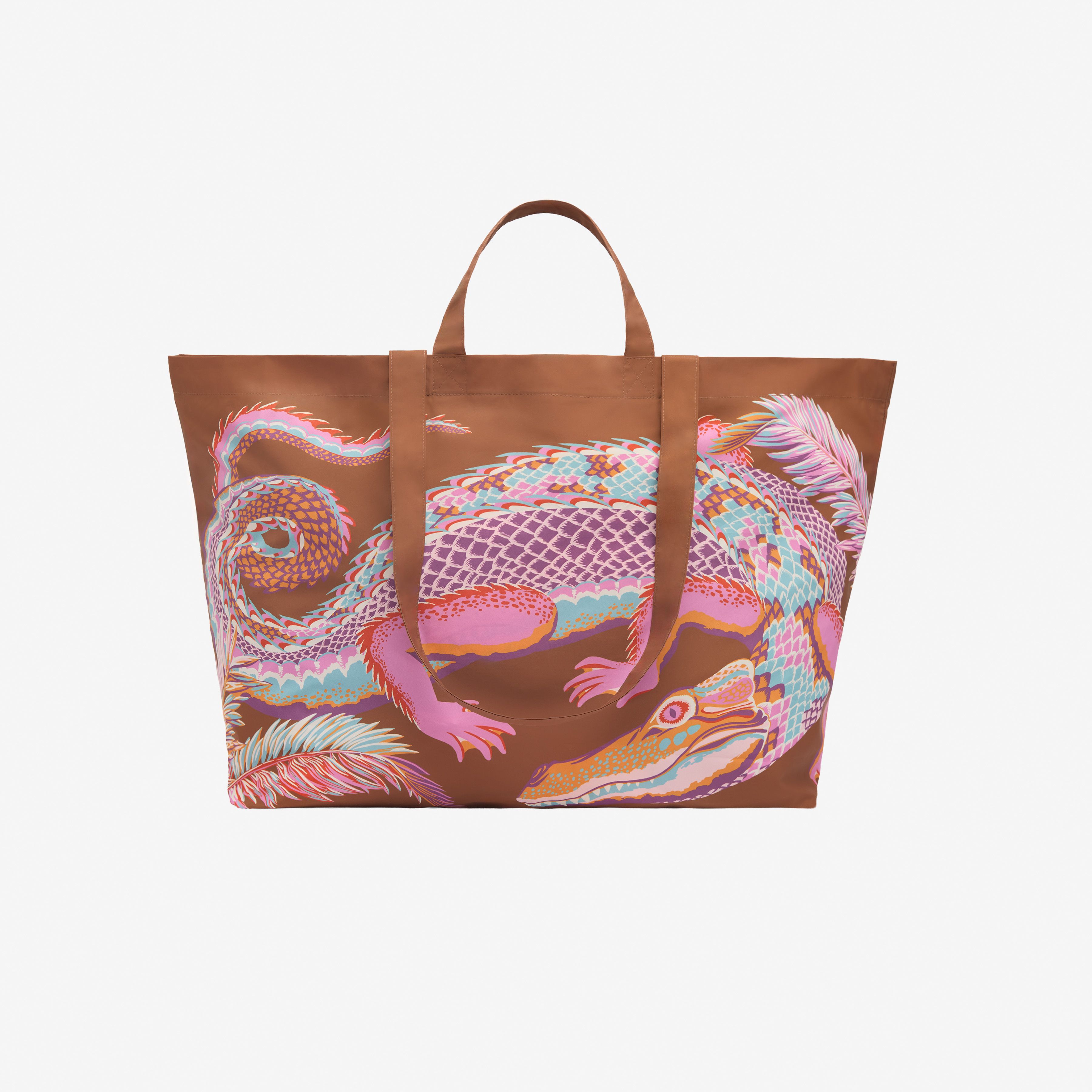 Maxi Shopper Tasche - Croco - Karamell