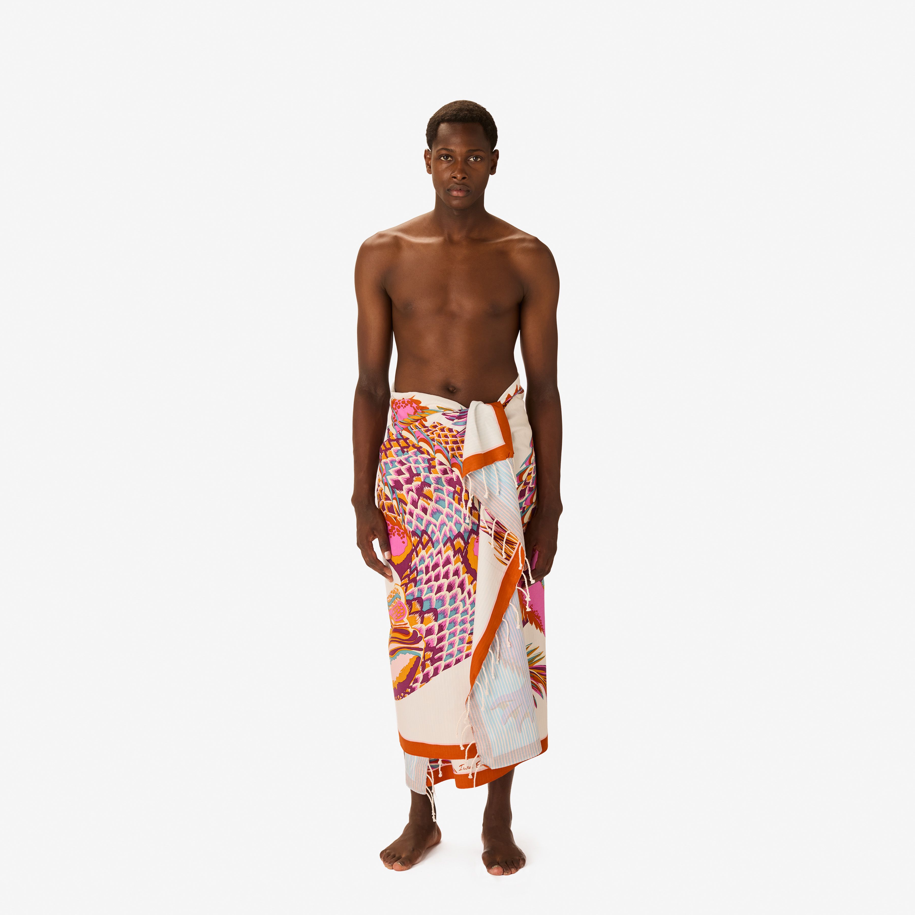 Fouta Handtuch  100 - Croco - Weiß