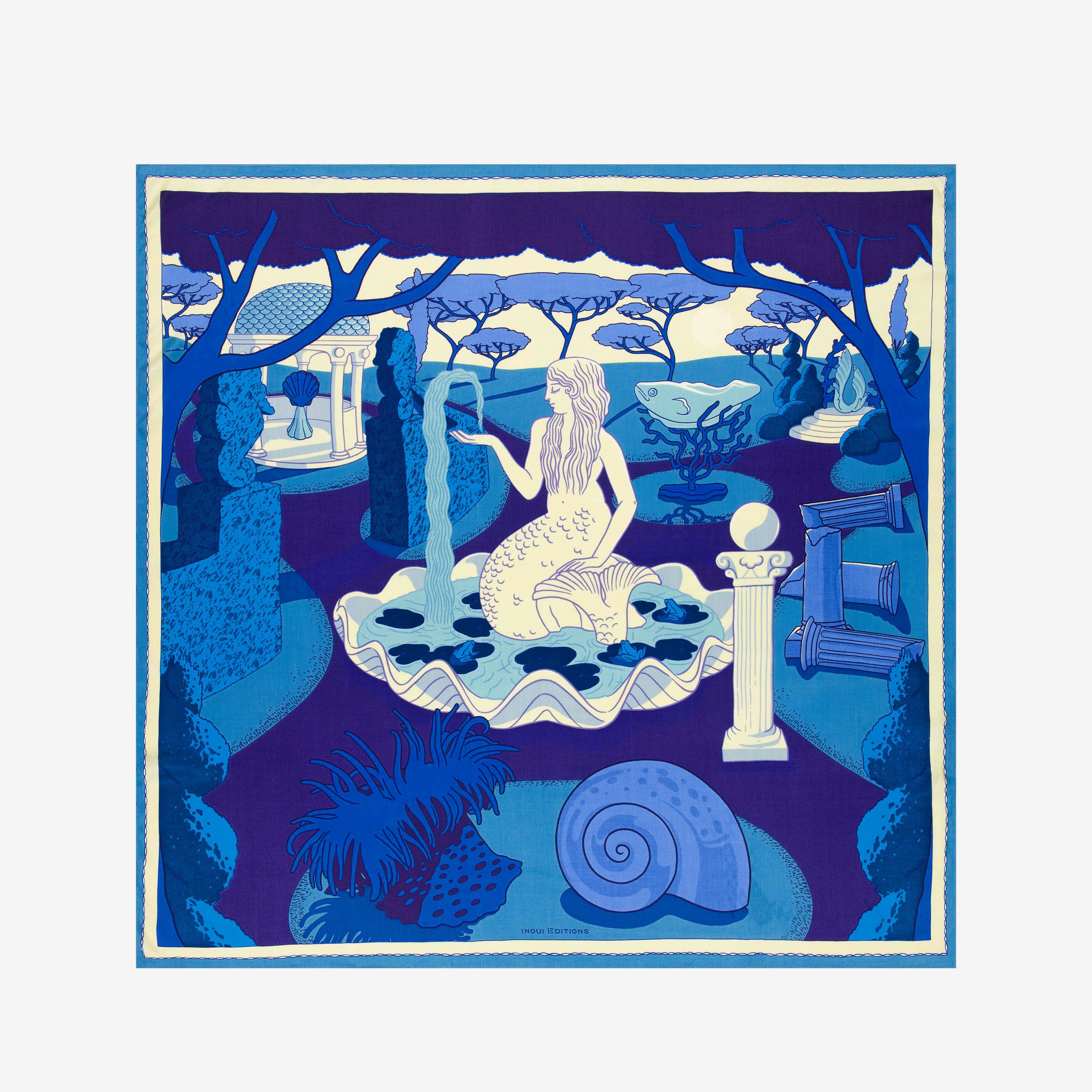 Pañuelo 100 - Jardin - Azul