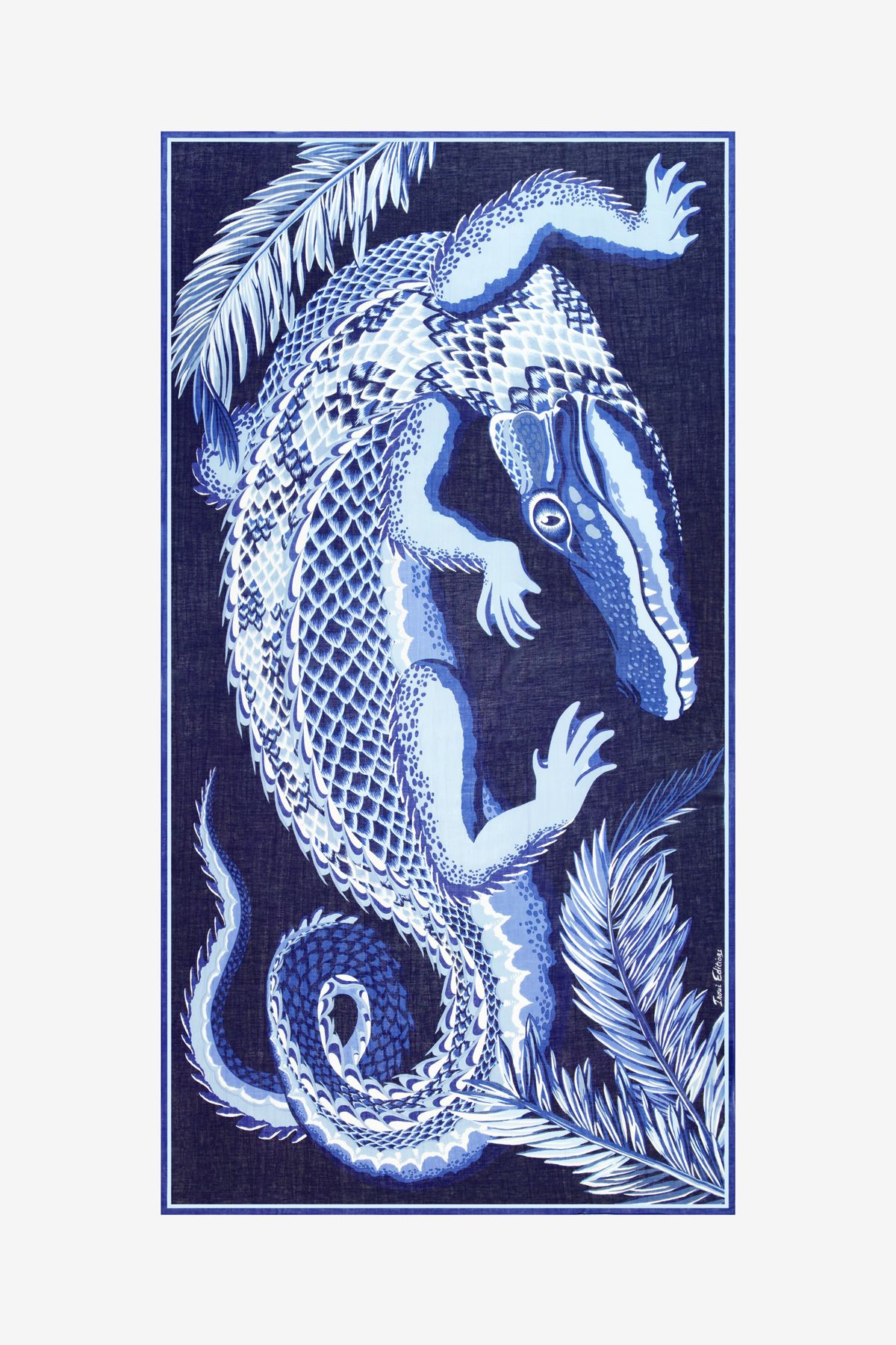 Schal 100 - Croco - Marineblau