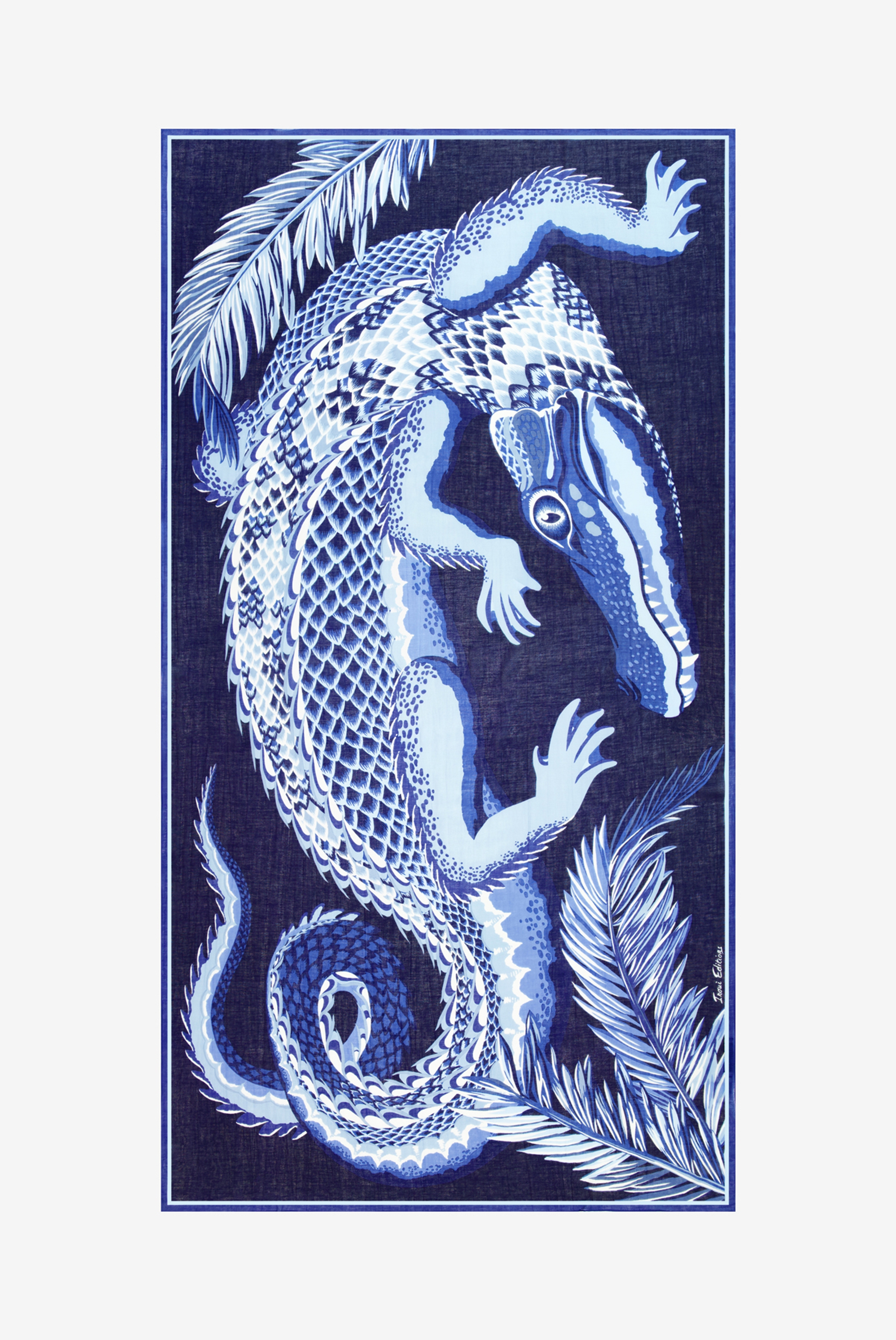 Schal 100 - Croco - Marineblau