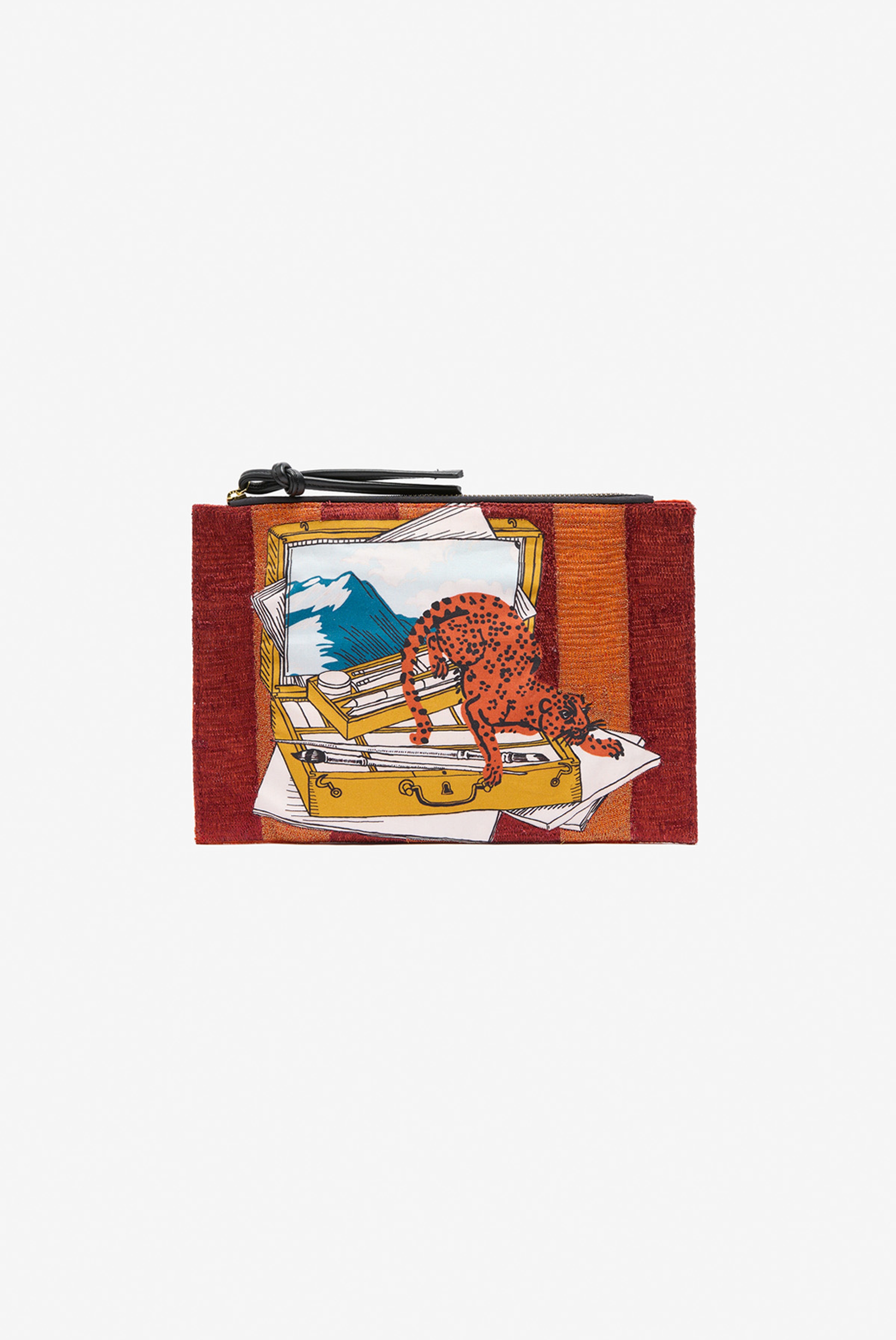 Embroidered Pouch - Le Peintre - Orange