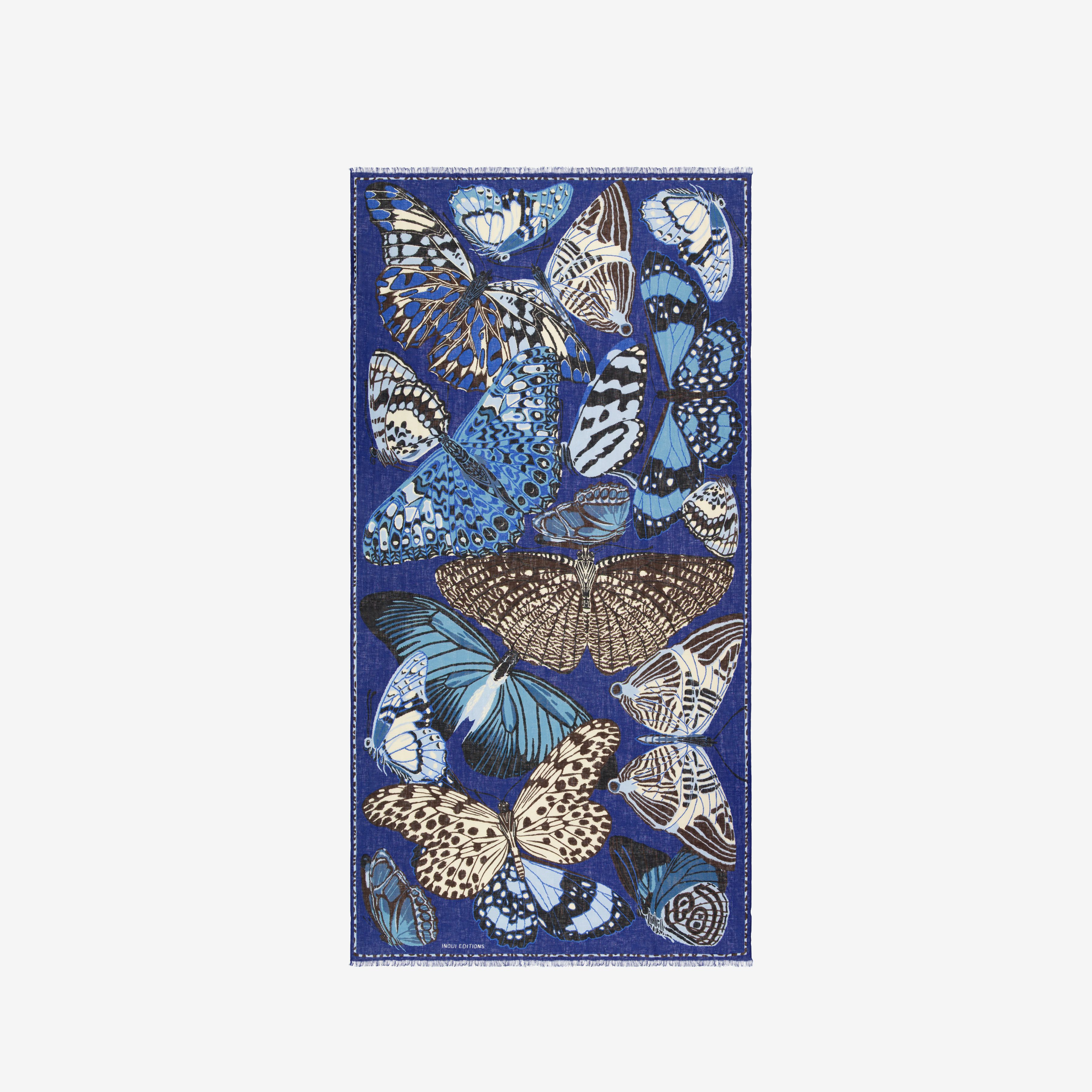 Schal 100 - Papillons - Marineblau