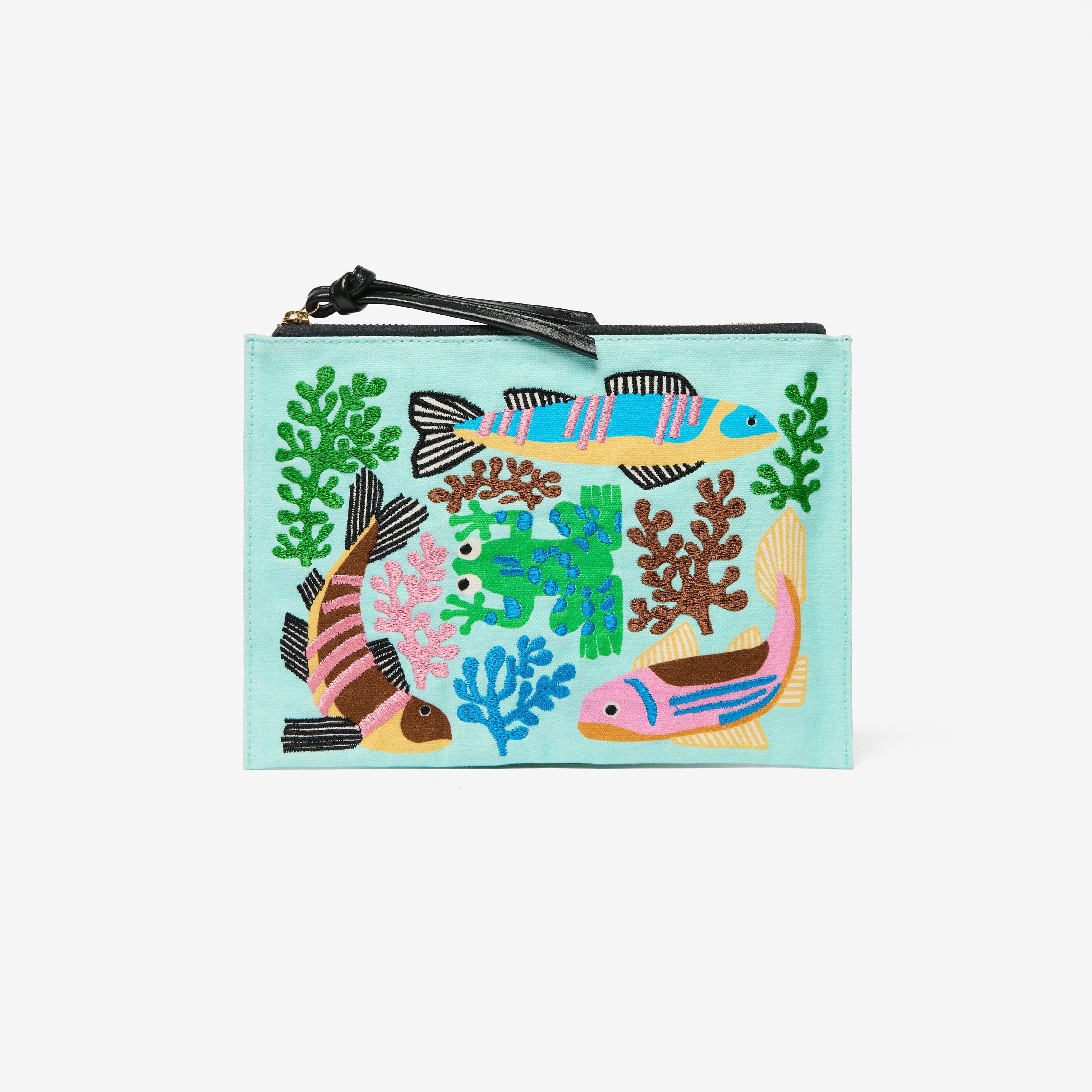 Embroidered Pouch - Splash - Pastel