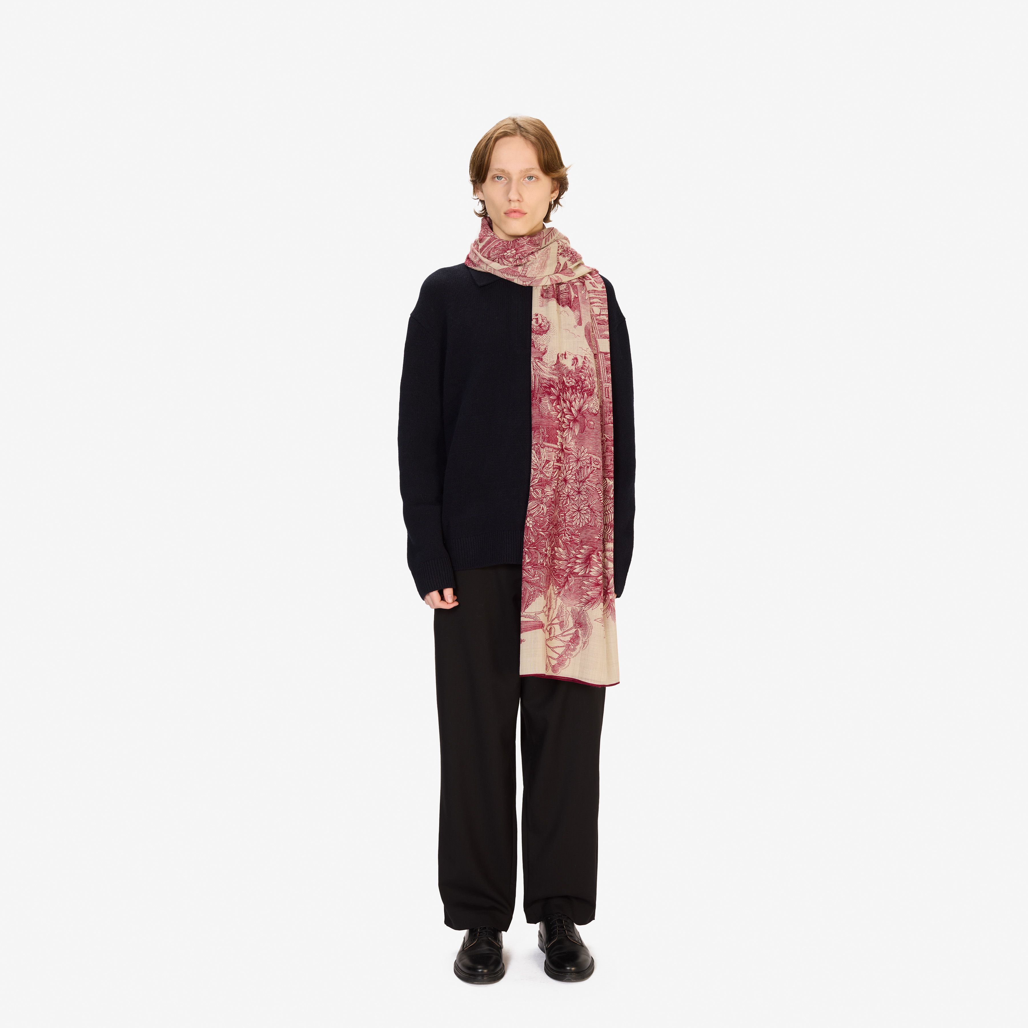 Wool Scarf 100 - Piranesi - Red