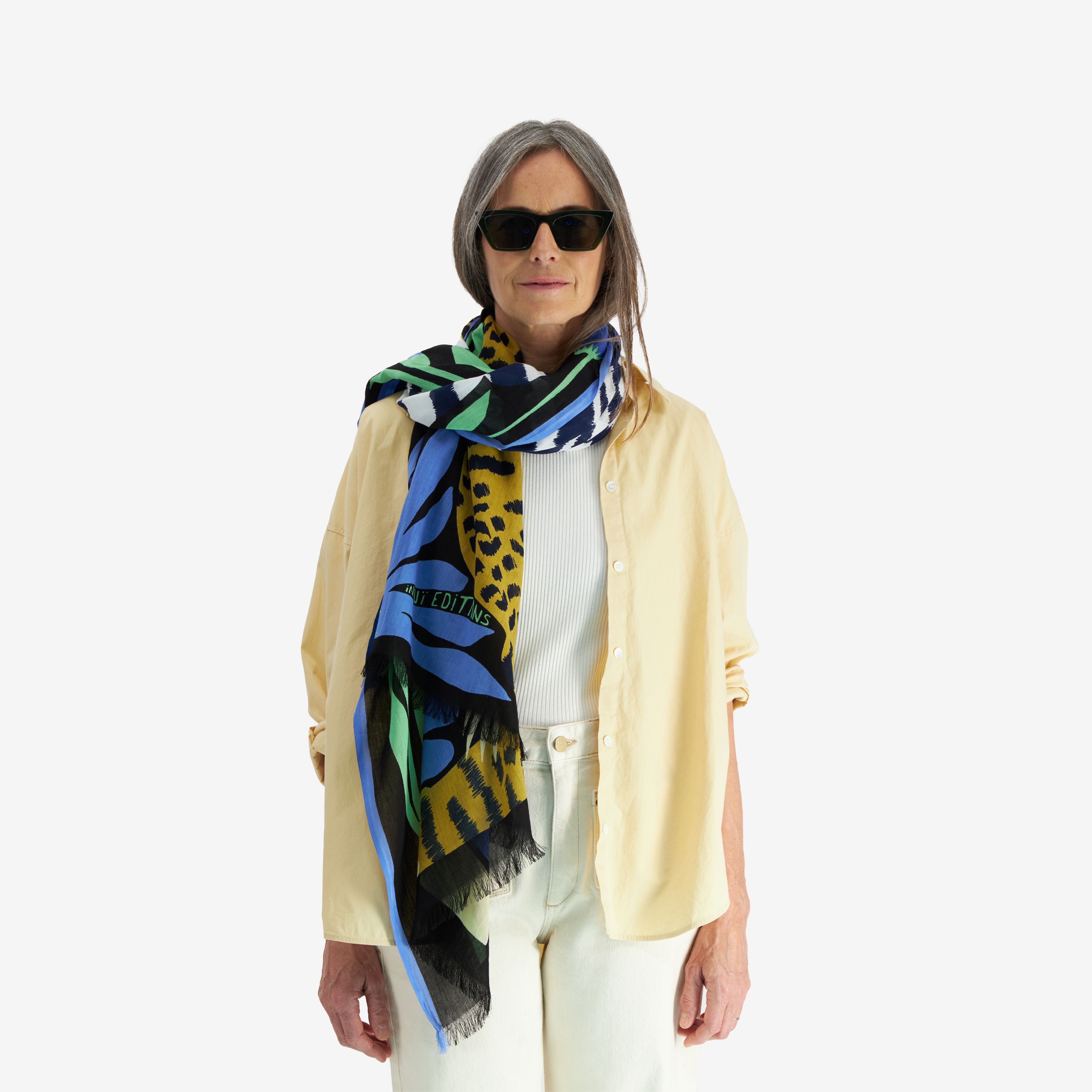 Scarf 100 - Folk - Black