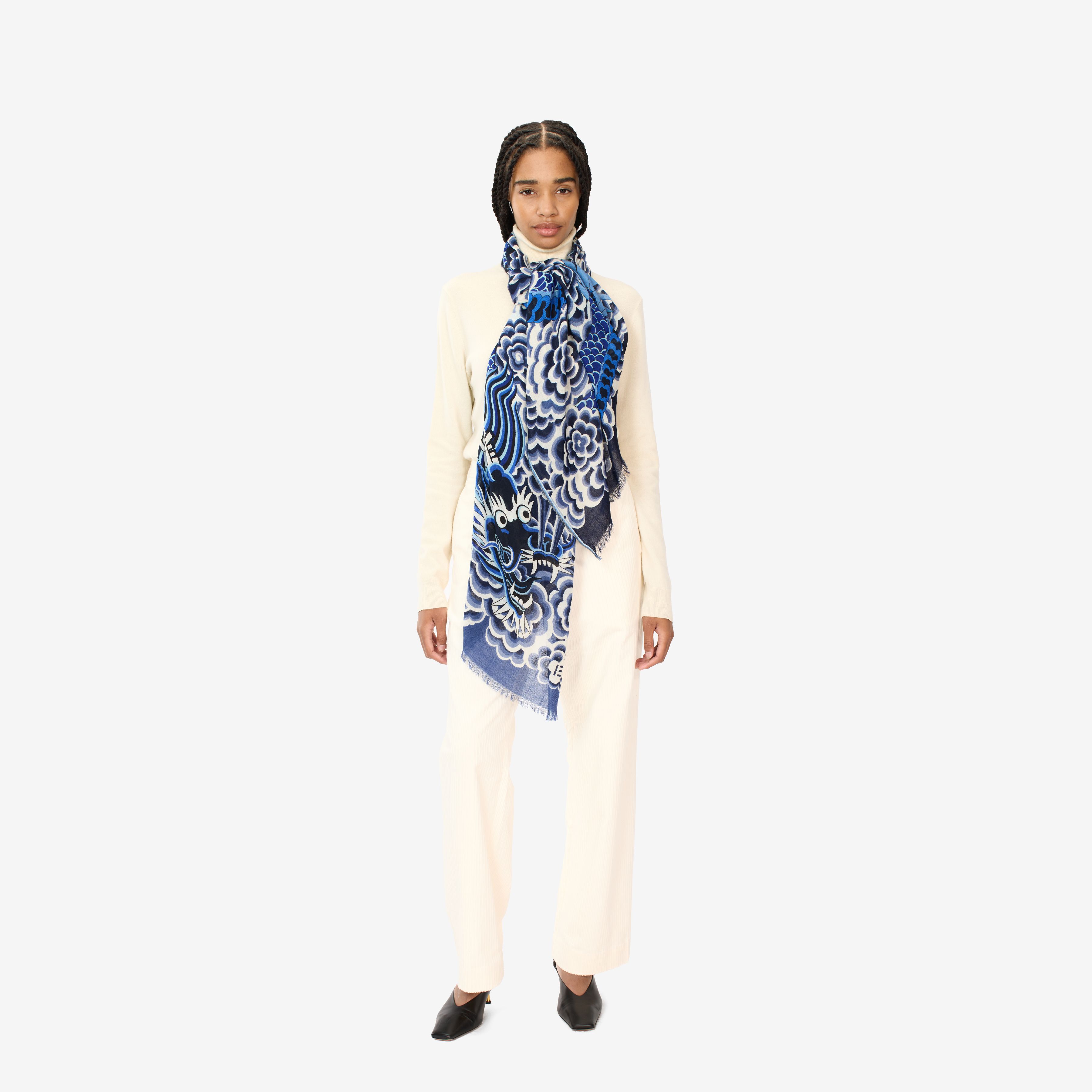 Scarf 70 - Dragon - Blue