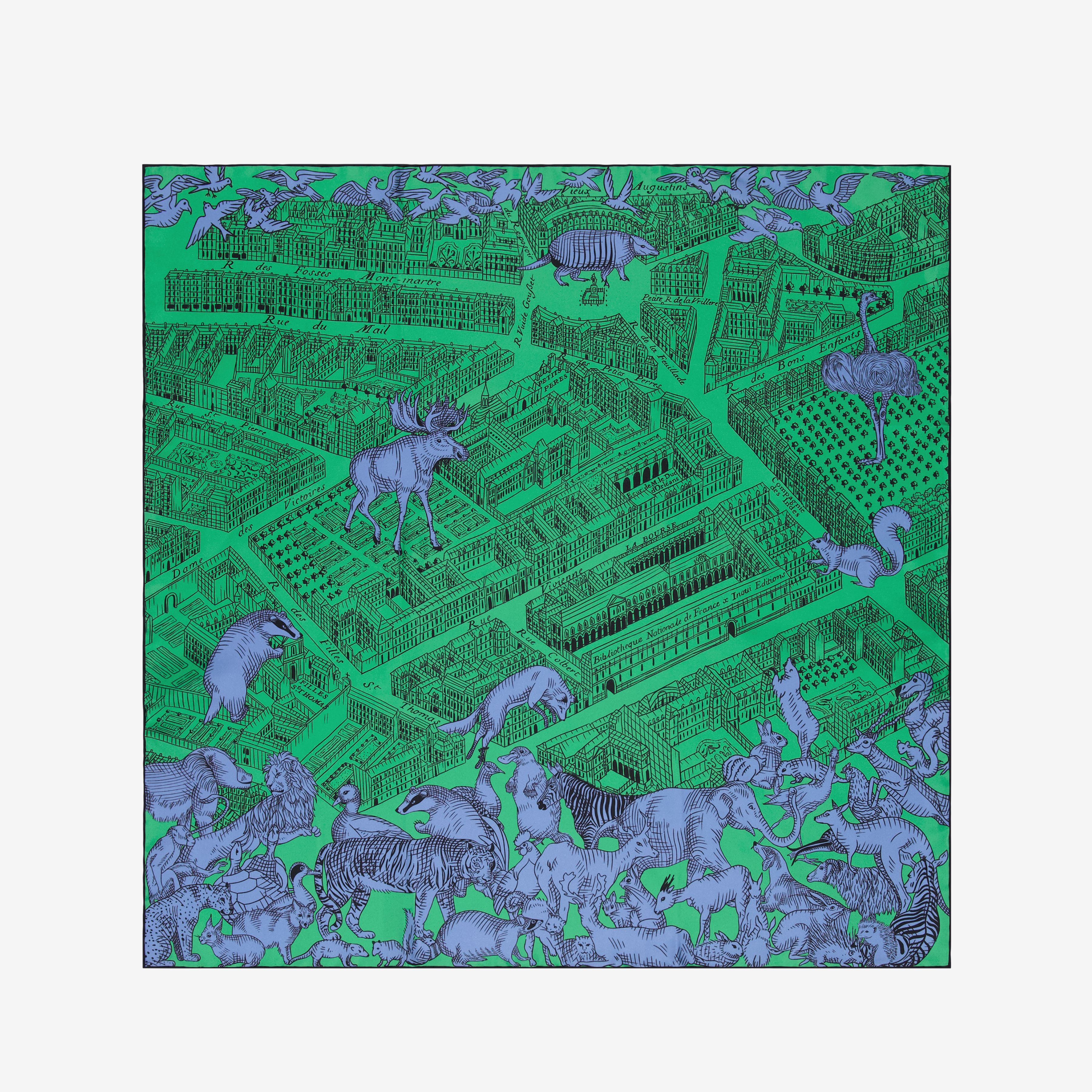 Quadratisches Tuch 70 - Turgot - Grün