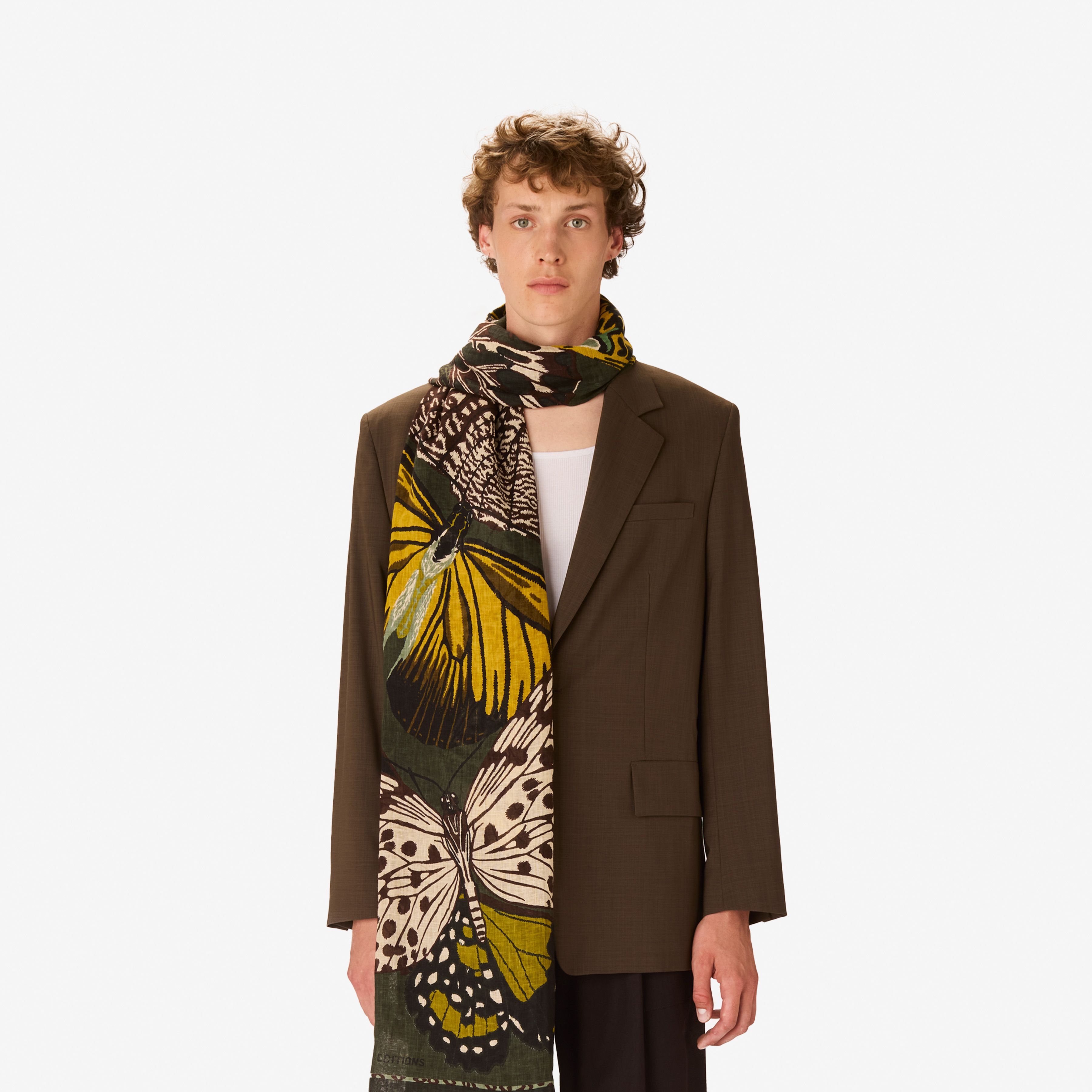 Schal 100 - Papillons - Khaki
