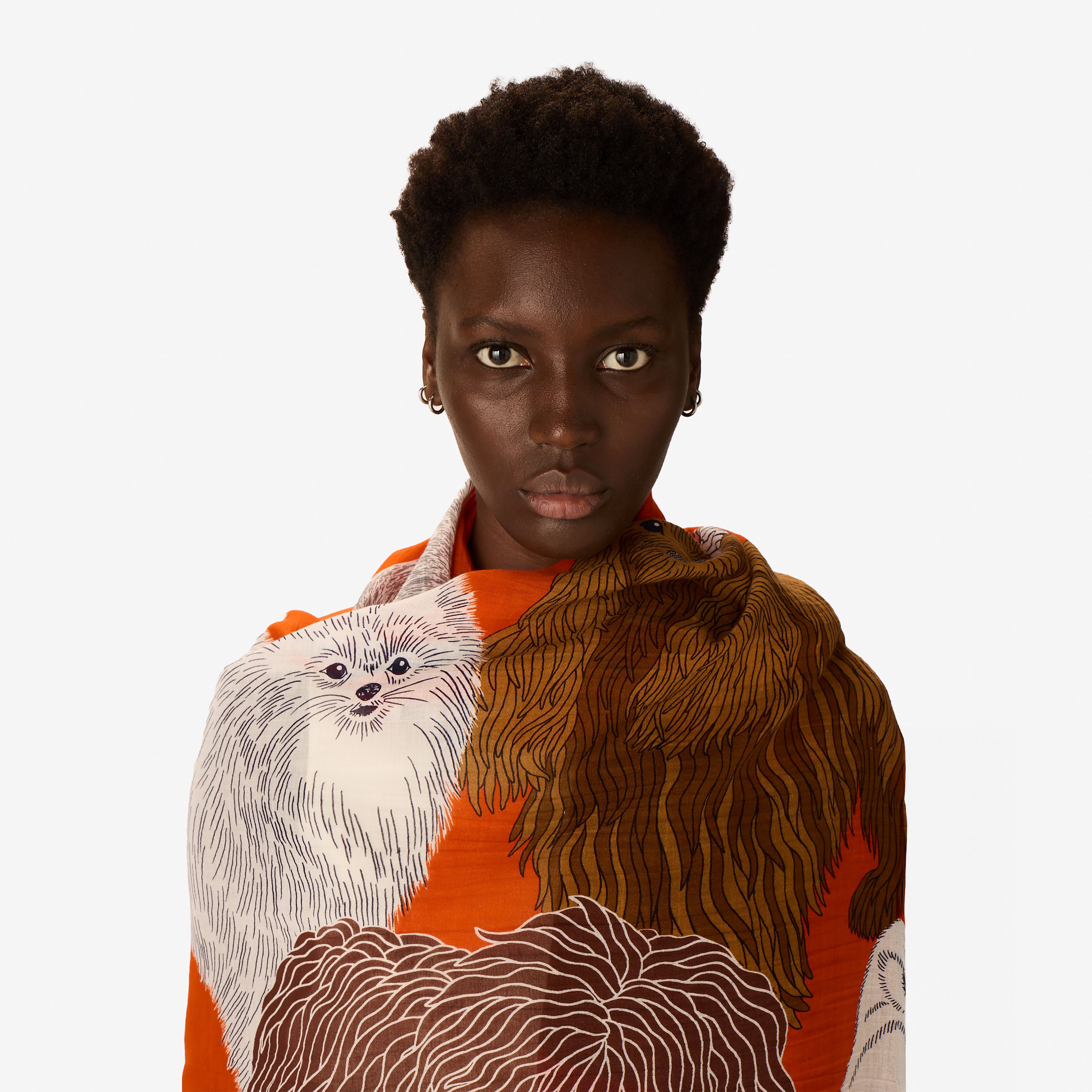 Scarf 100 Cotton - Toutou - Orange