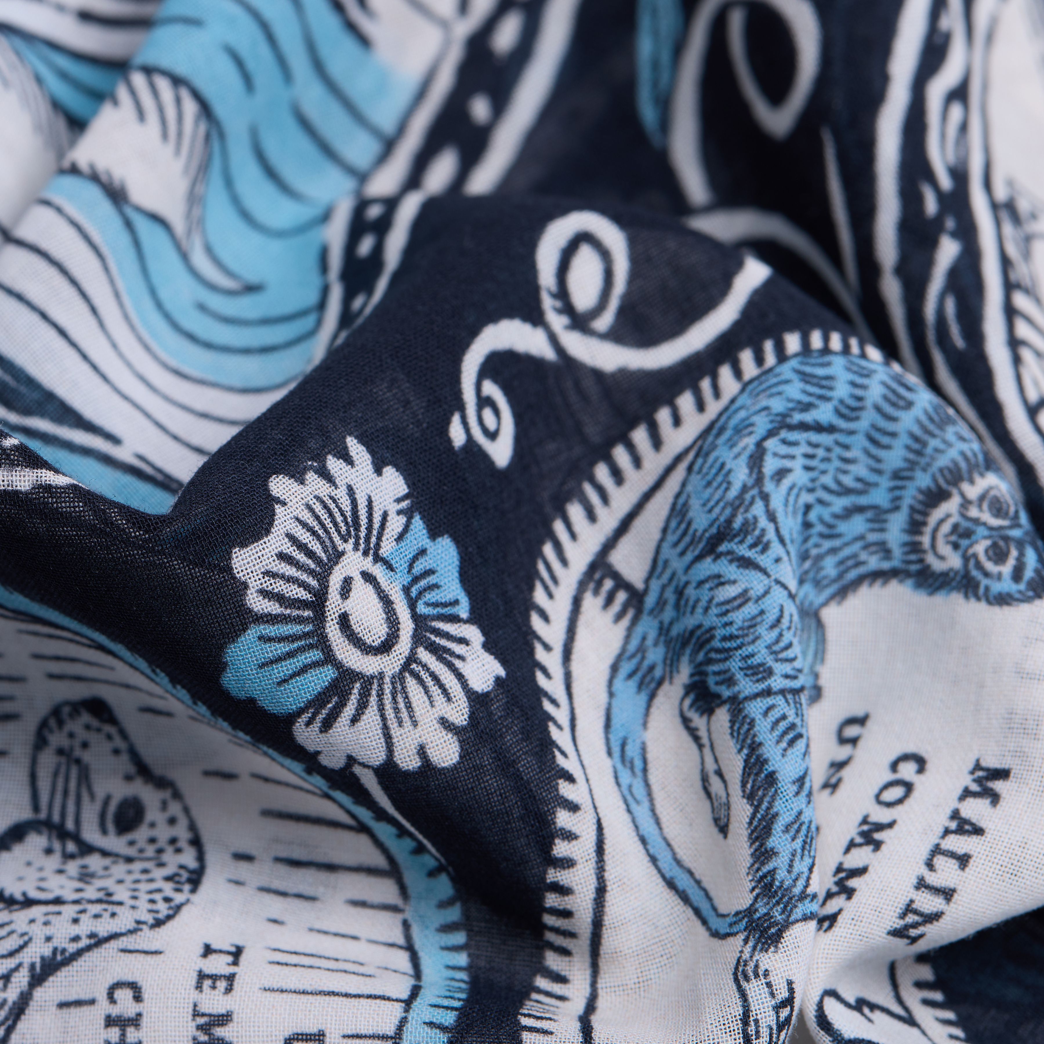 Quadratisches Tuch 70 Baumwolle - Chance Inoui - Marineblau